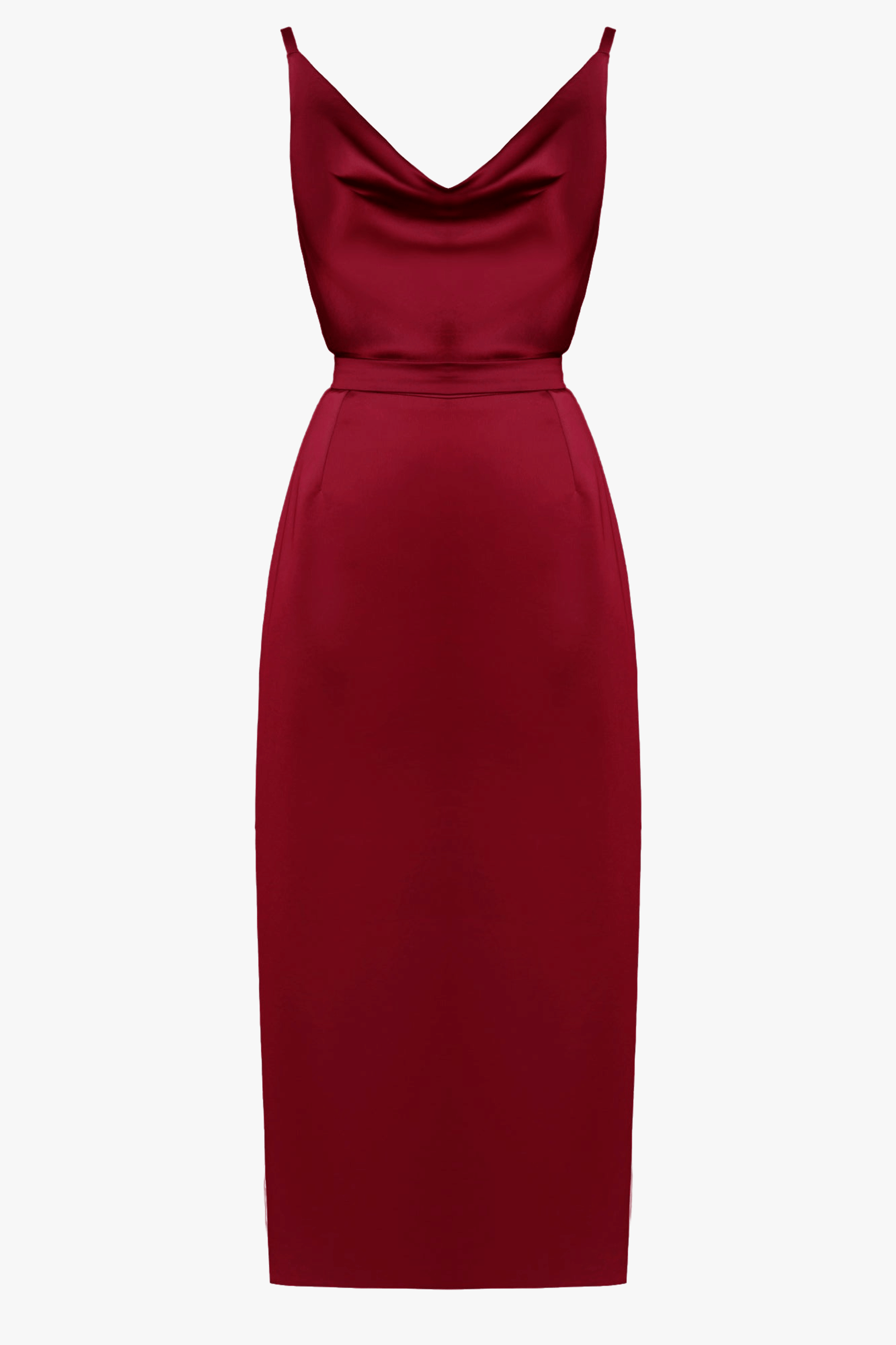 KAMEA Red satin cocktail dress made by UNDRESS