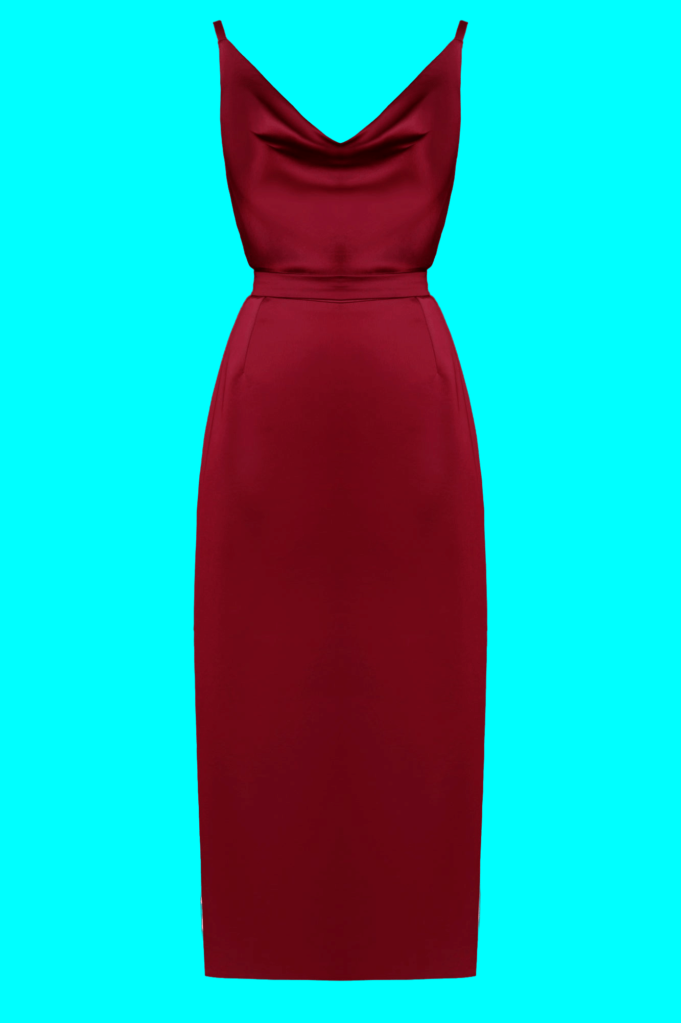 kamea red satin cocktail midi dress product info and reviews Brick Red Backless Cocktail Midi Dress KAMEA