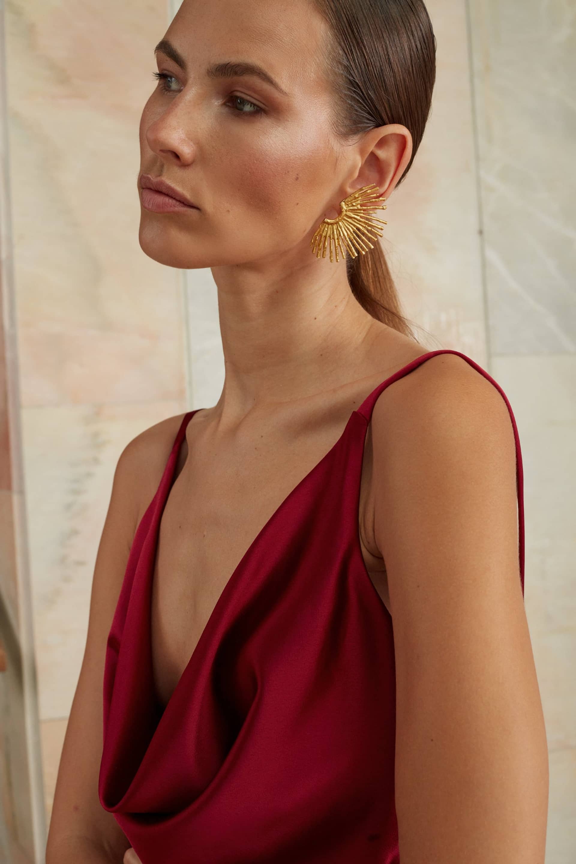 KAMEA Red satin cocktail dress made by UNDRESS