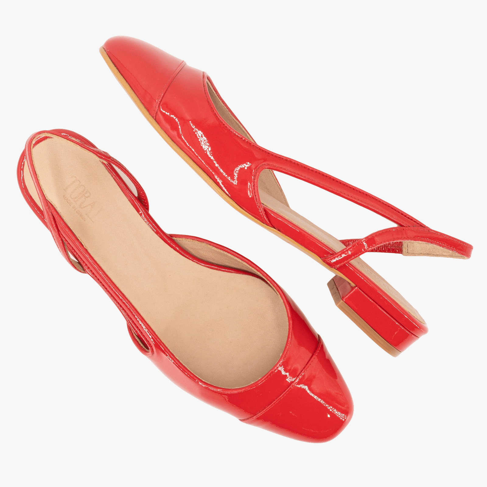 LUISA RED PATENT BALLERINAS made by Toral