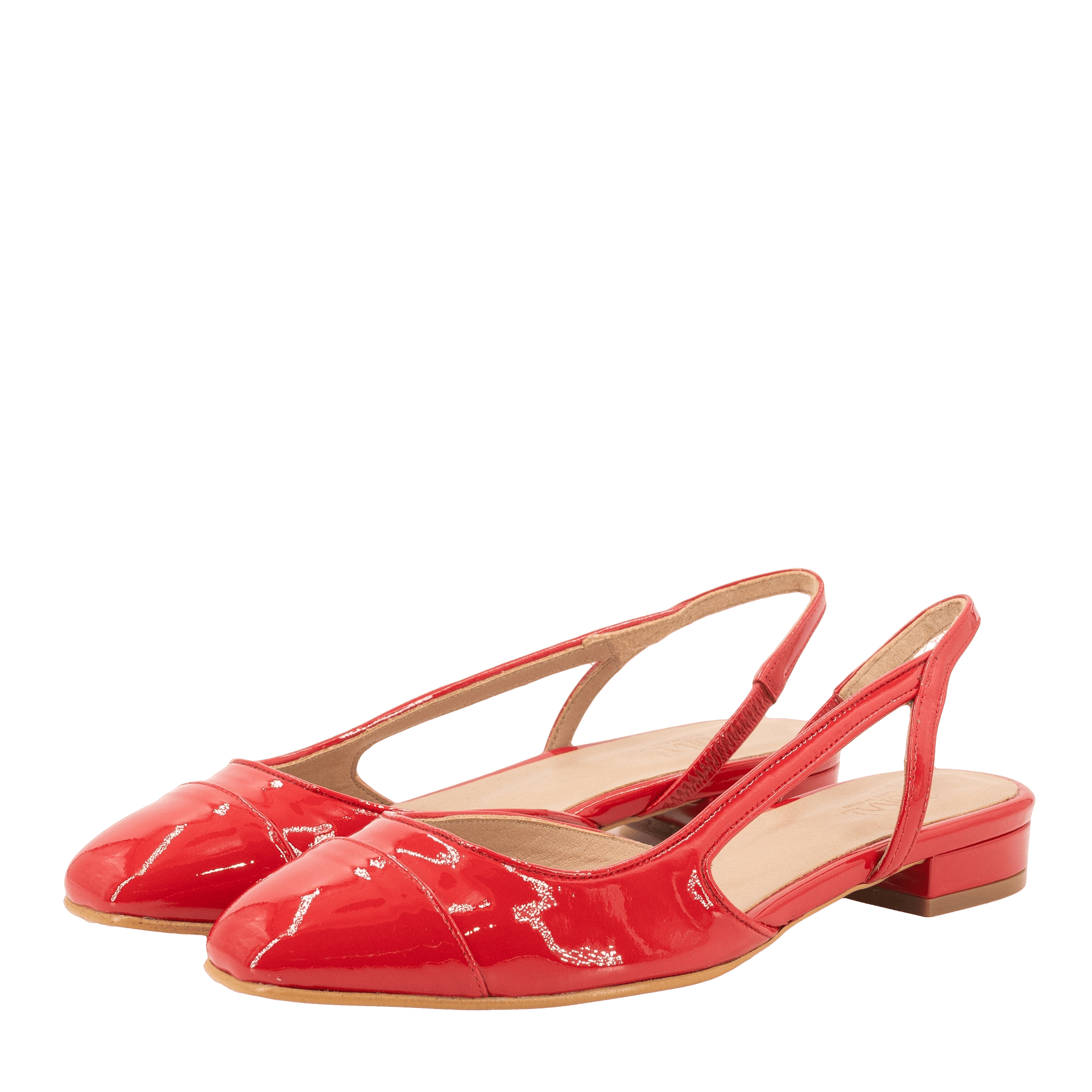 LUISA RED PATENT BALLERINAS made by Toral