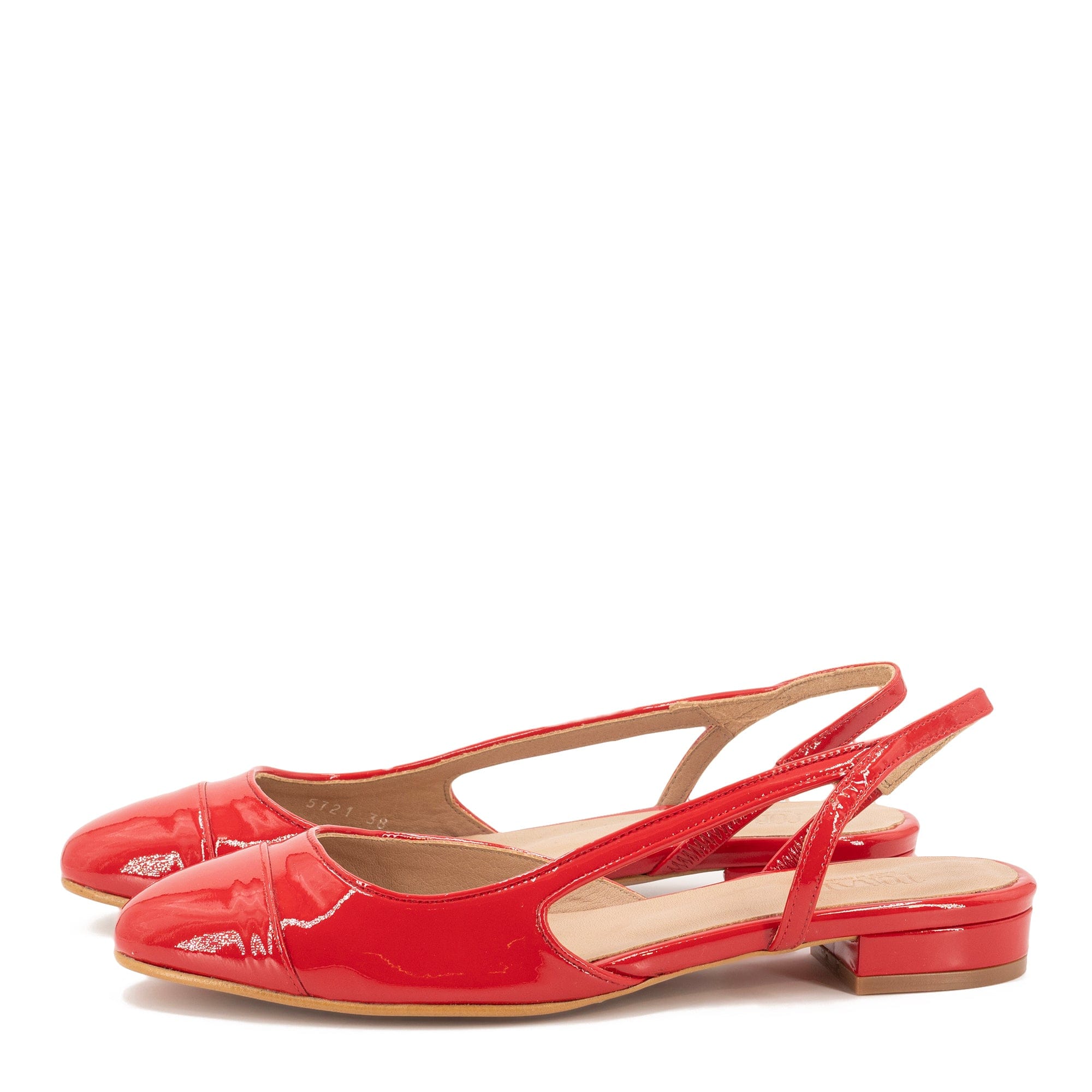 LUISA RED PATENT BALLERINAS made by Toral