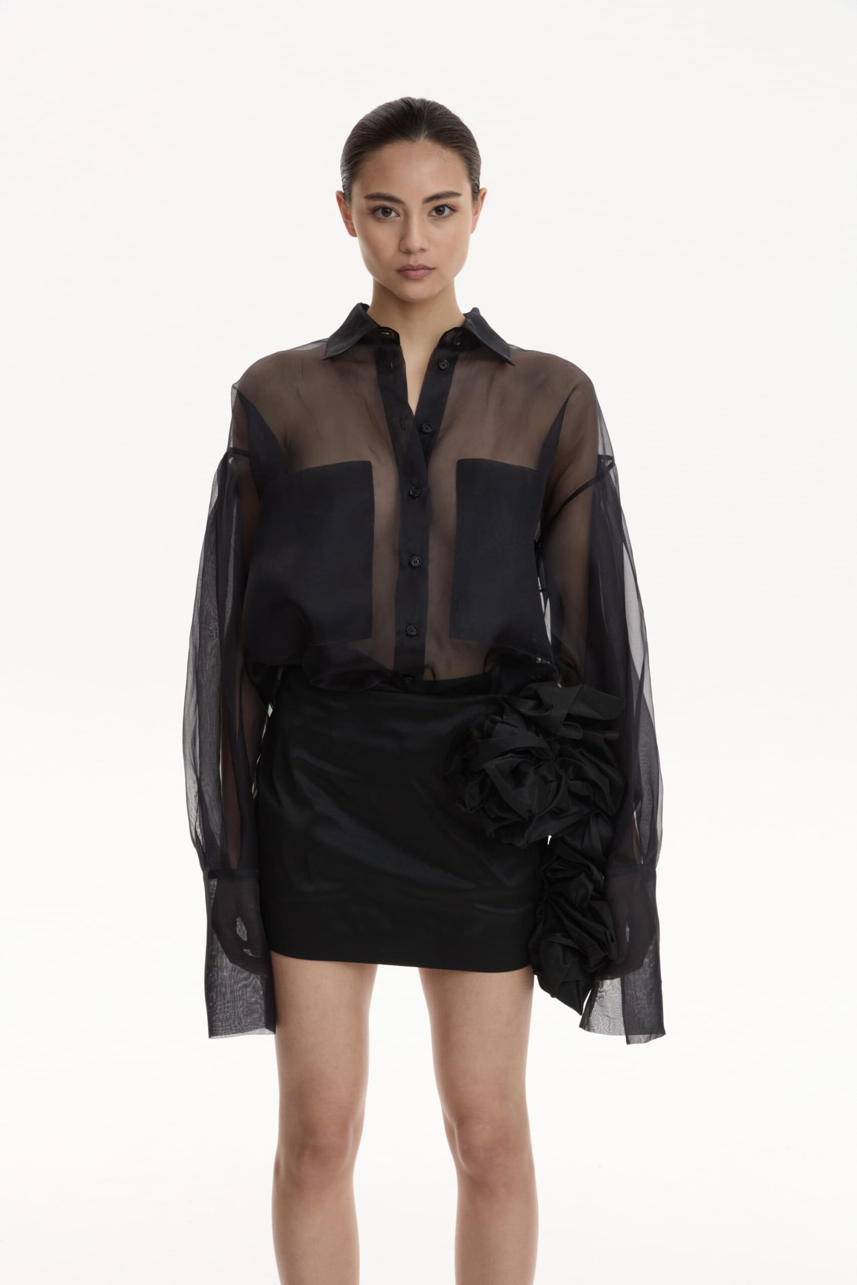 Silk Sheer Shirt made by YAVORSKA