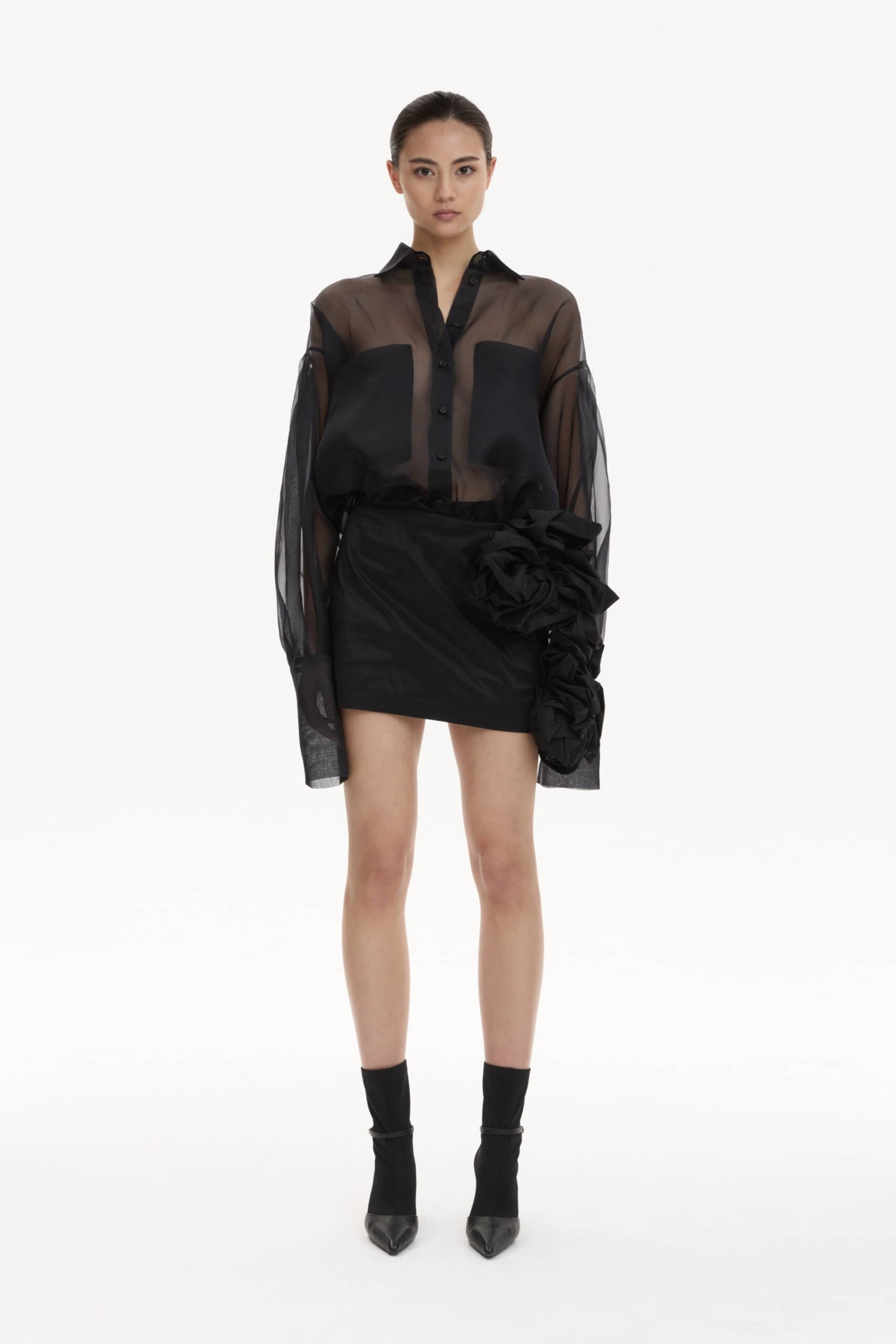Silk Sheer Shirt made by YAVORSKA