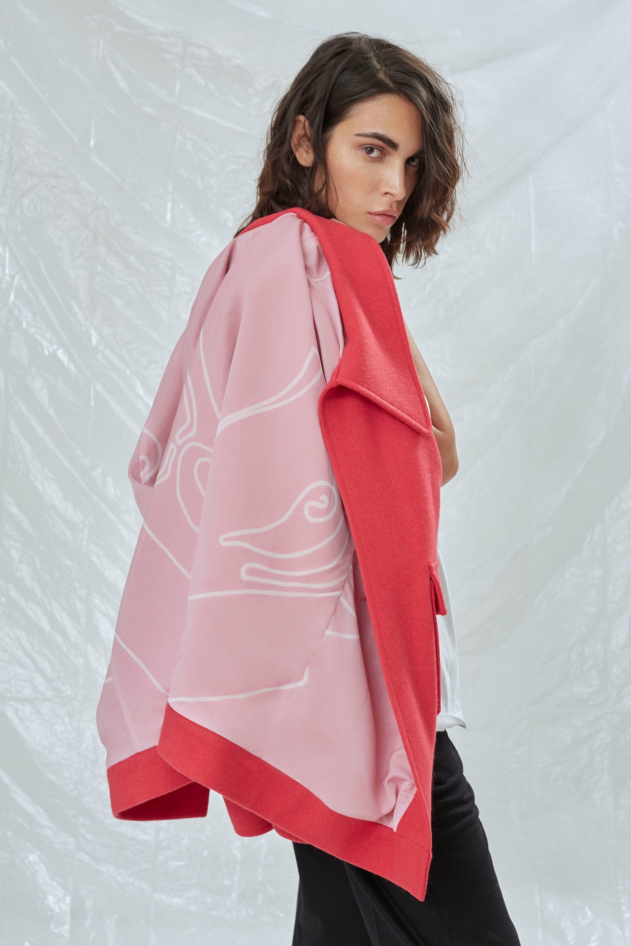 Terry Wool Blend Jacket in Pink in Pink made by Nazli Ceren