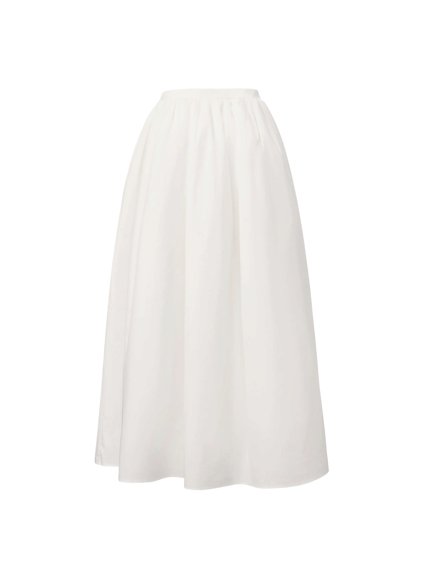 Claudine High-Waist A-Line White Midi Skirt made by Nana Jacqueline