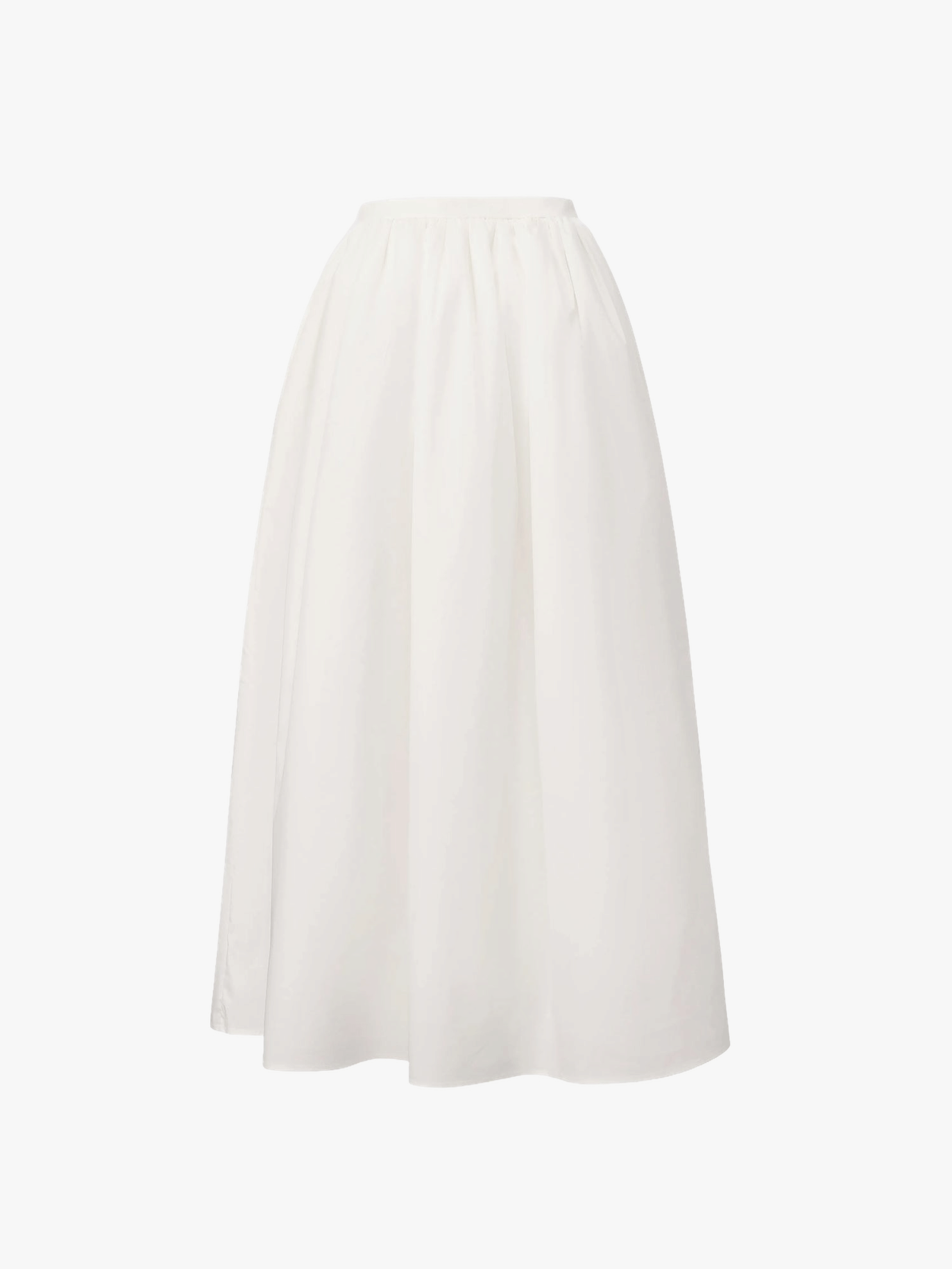 Claudine High-Waist A-Line White Midi Skirt made by Nana Jacqueline