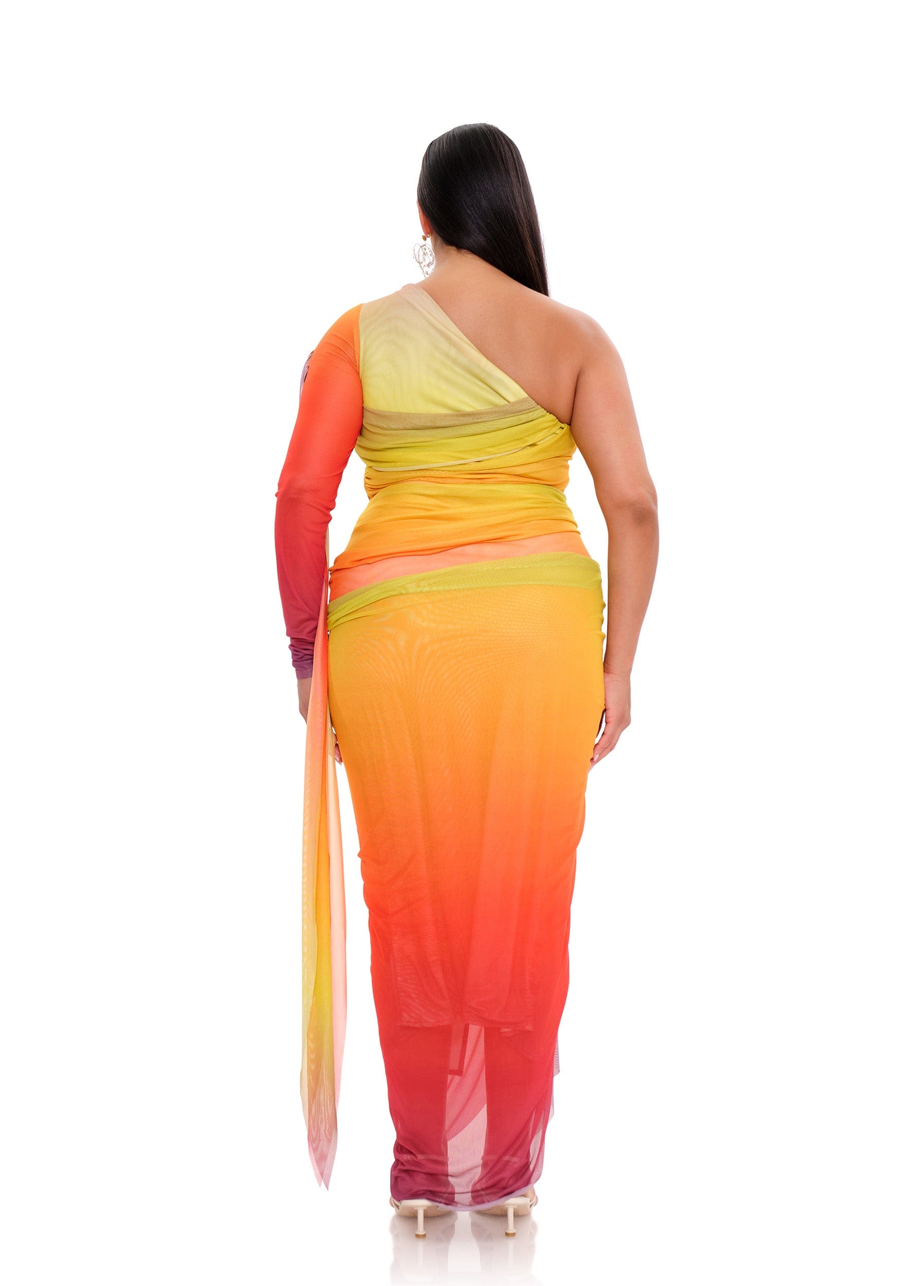 TURI MESH DRESS - ADWA MULTI PRINT made by Andrea Iyamah