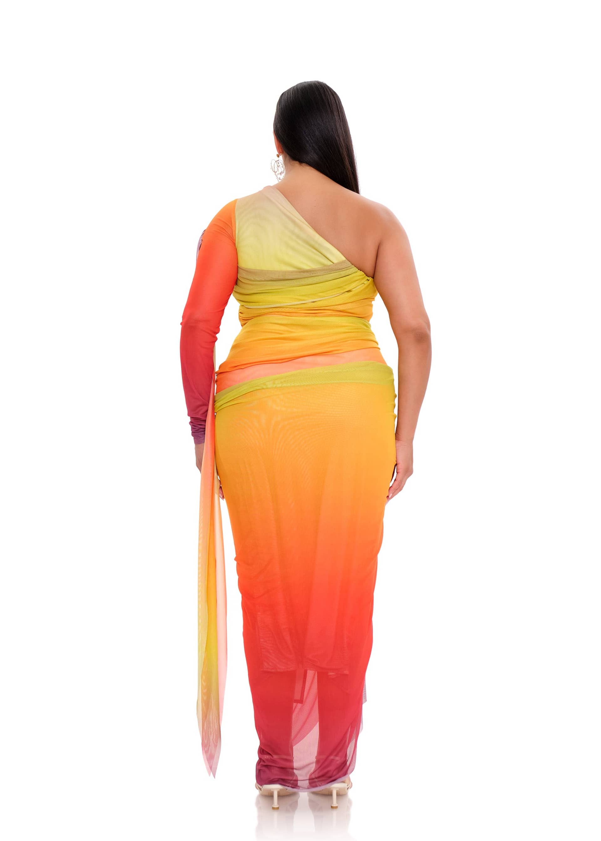 TURI MESH DRESS - ADWA MULTI PRINT made by Andrea Iyamah