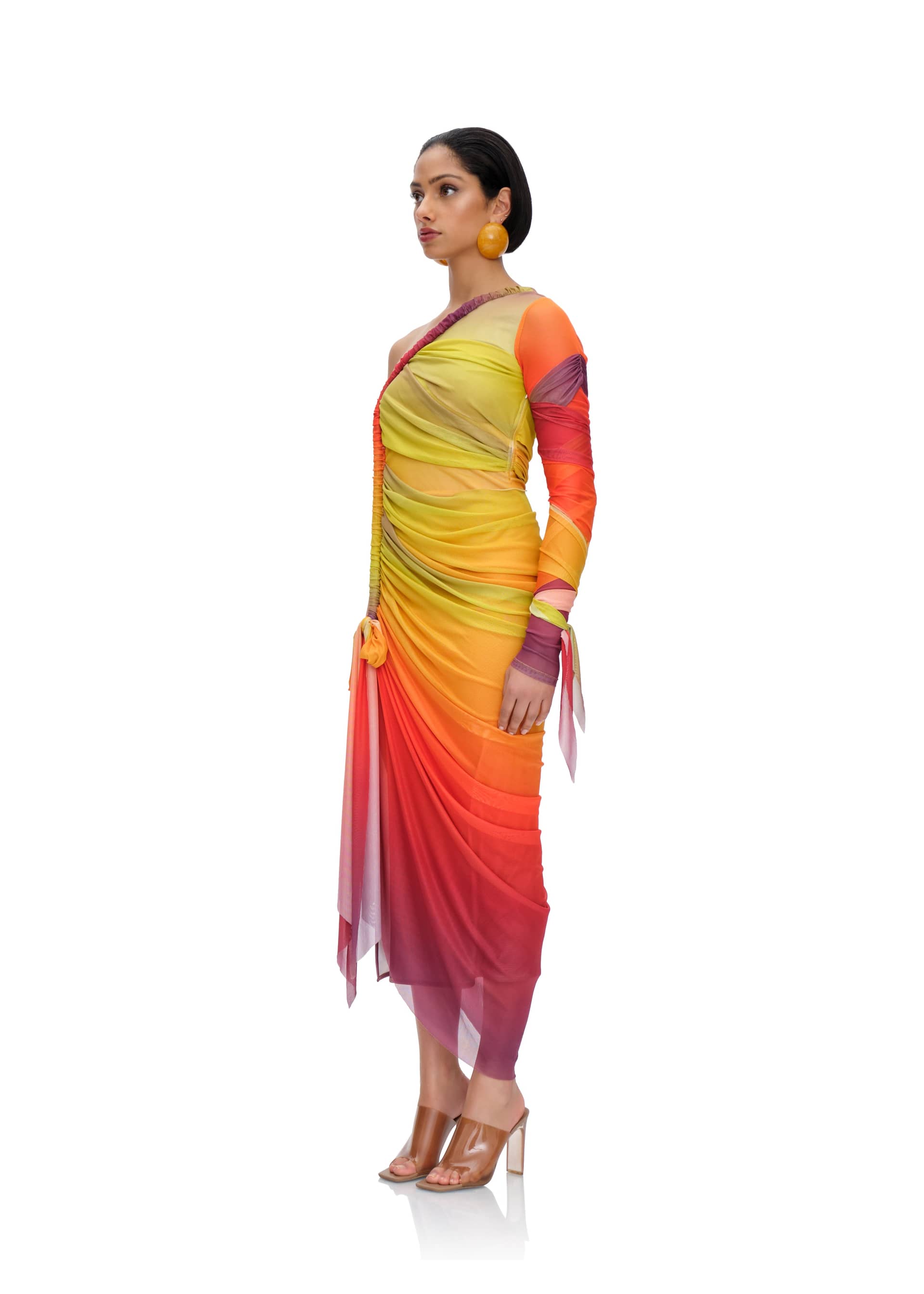 TURI MESH DRESS - ADWA MULTI PRINT made by Andrea Iyamah