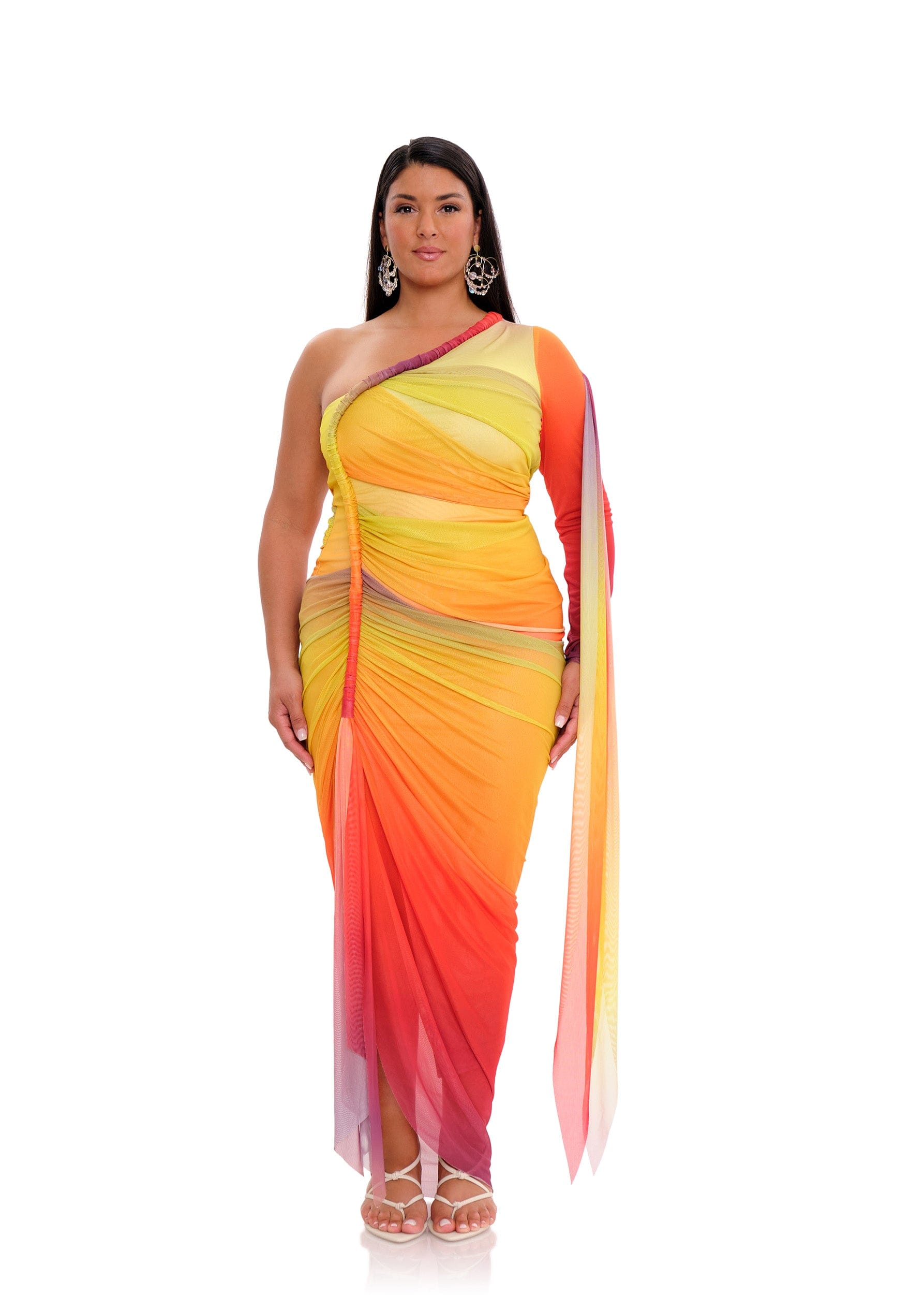 TURI MESH DRESS - ADWA MULTI PRINT made by Andrea Iyamah