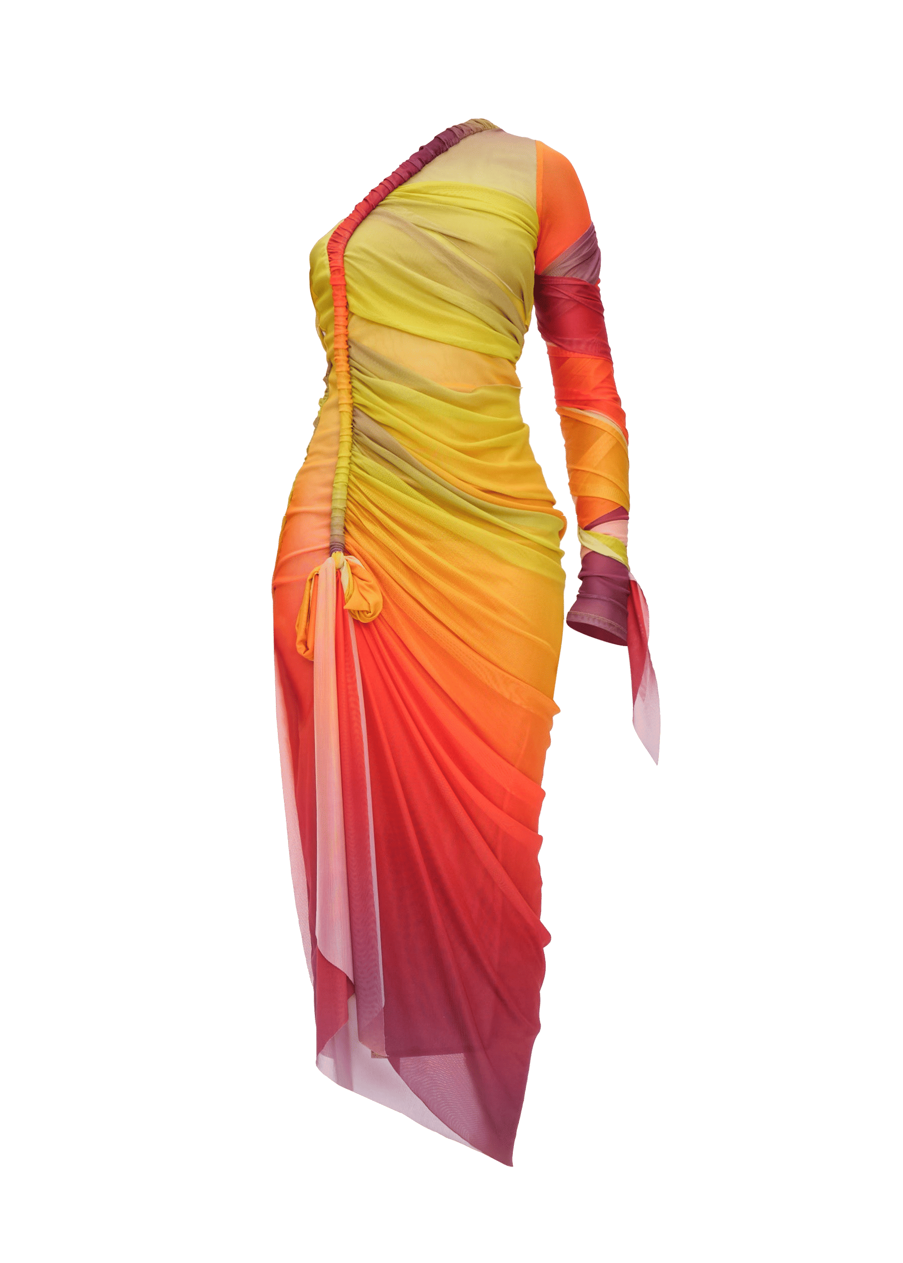 TURI MESH DRESS - ADWA MULTI PRINT made by Andrea Iyamah