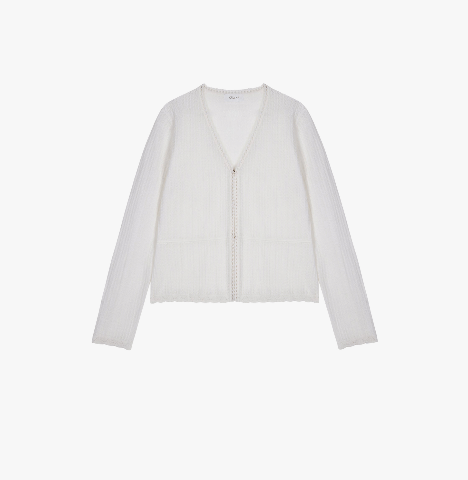 CROCHET V-NECK FITTED CARDIGAN made by CRUSH Collection