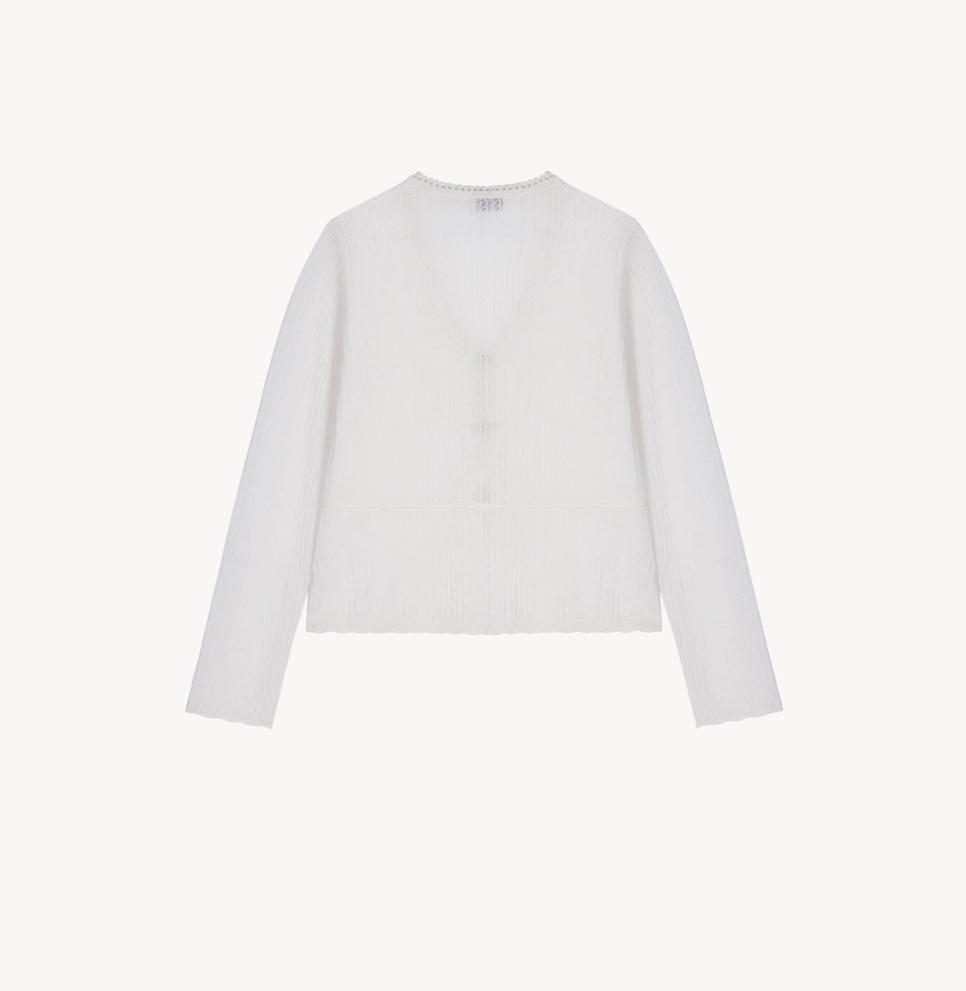 CROCHET V-NECK FITTED CARDIGAN made by CRUSH Collection