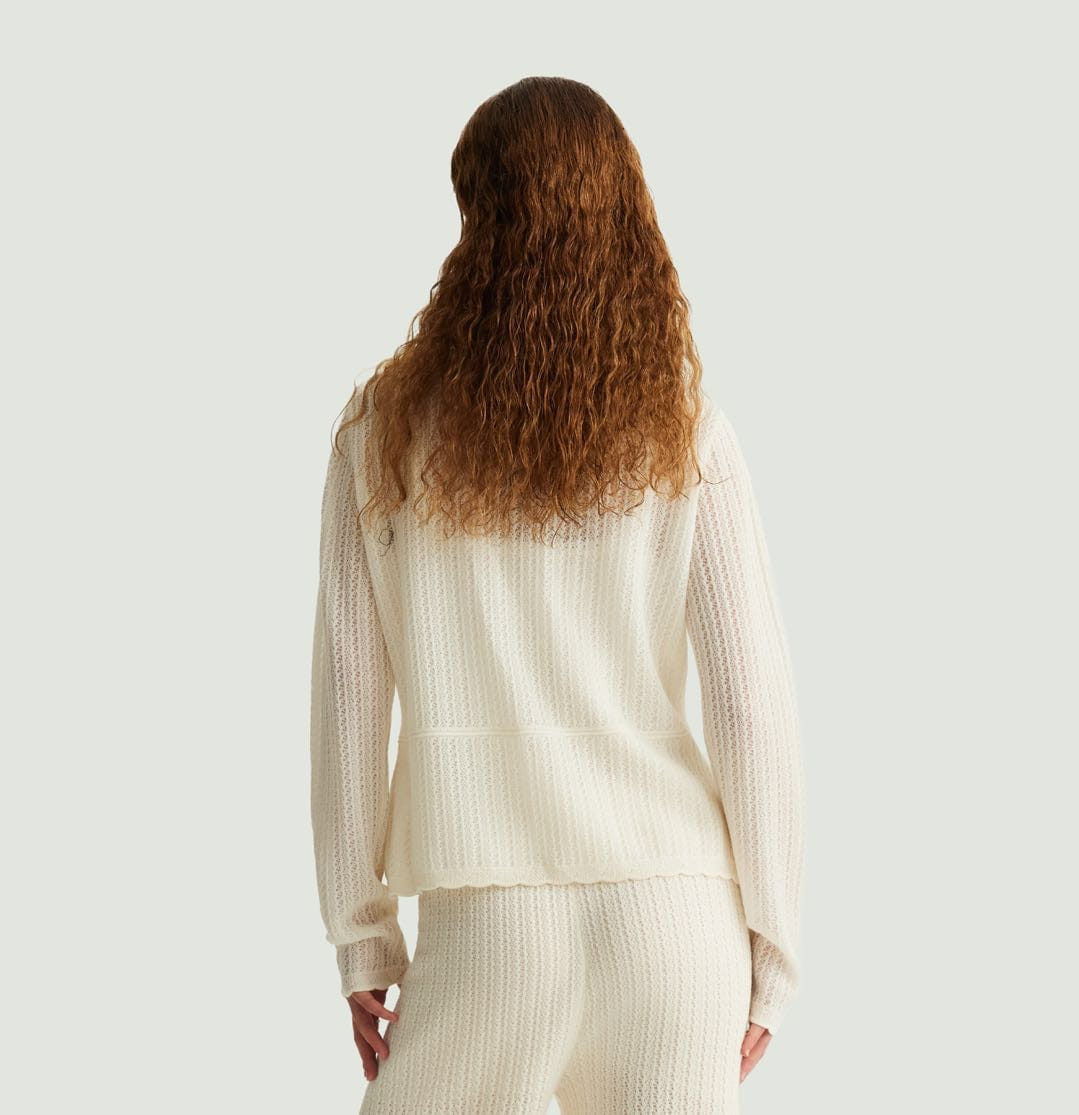 CROCHET V-NECK FITTED CARDIGAN made by CRUSH Collection