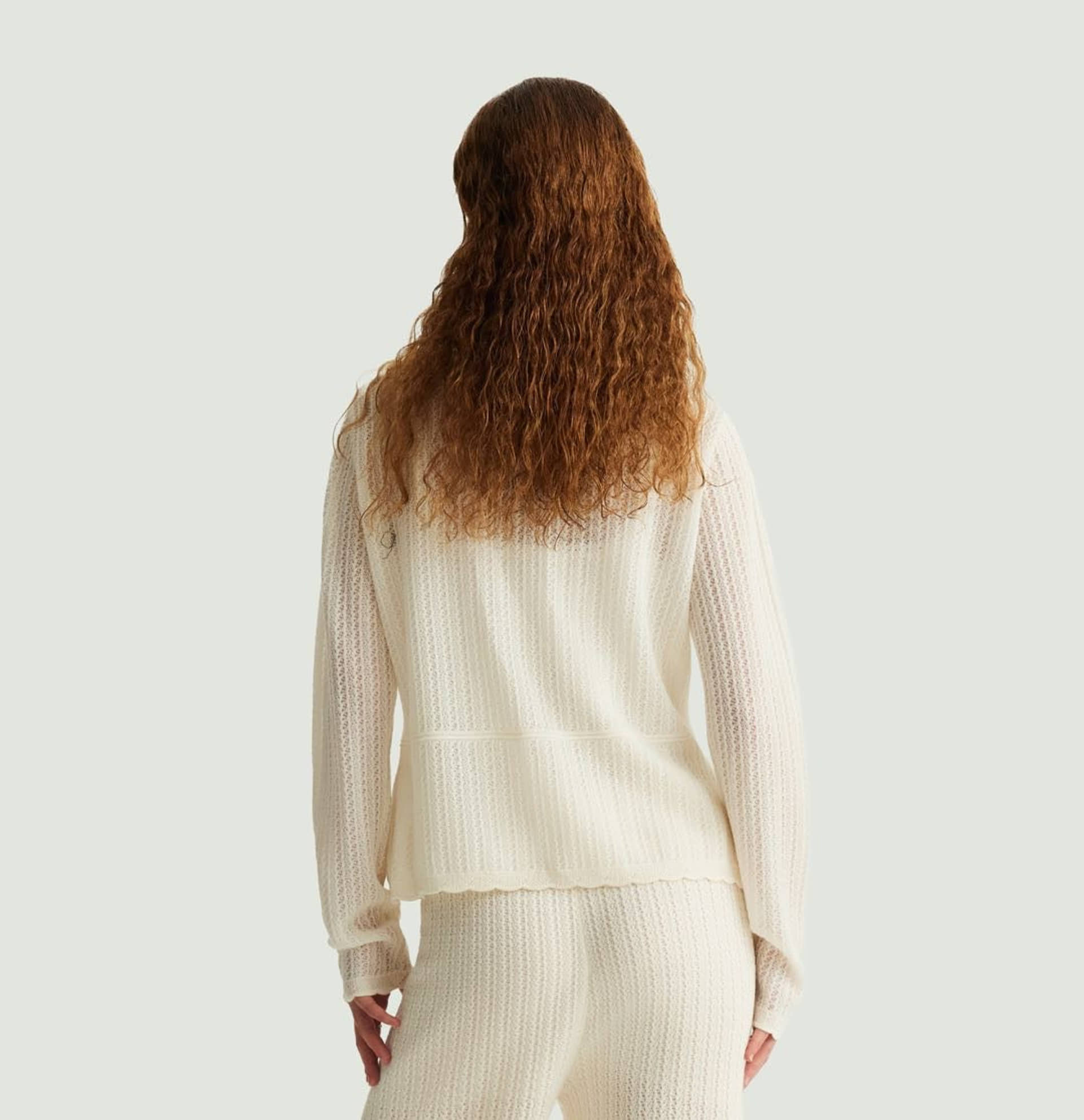 CROCHET V-NECK FITTED CARDIGAN made by CRUSH Collection