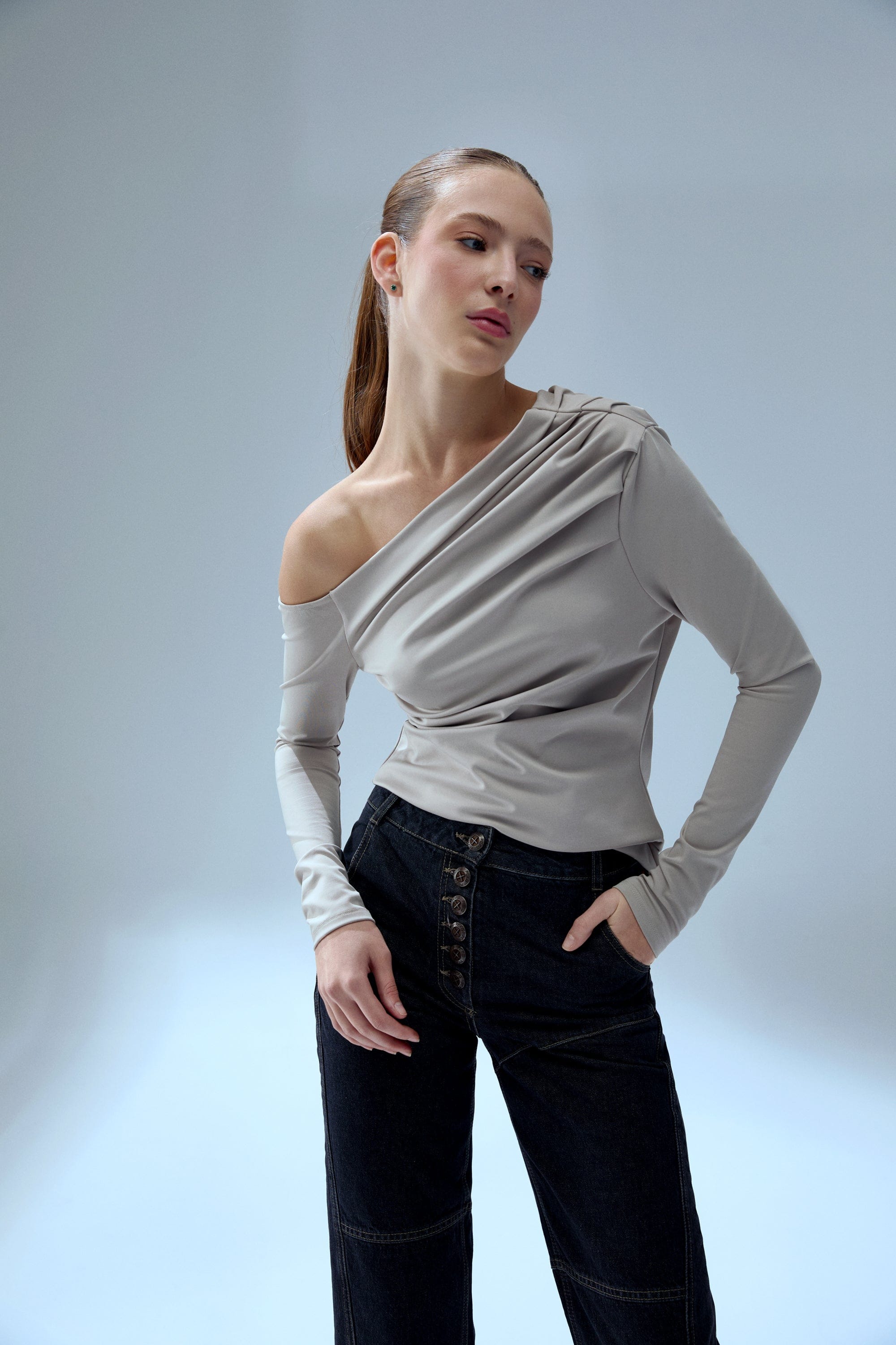 YOUR *ITCH DRAPED LONG SLEEVE TOP - STRING made by PCFG