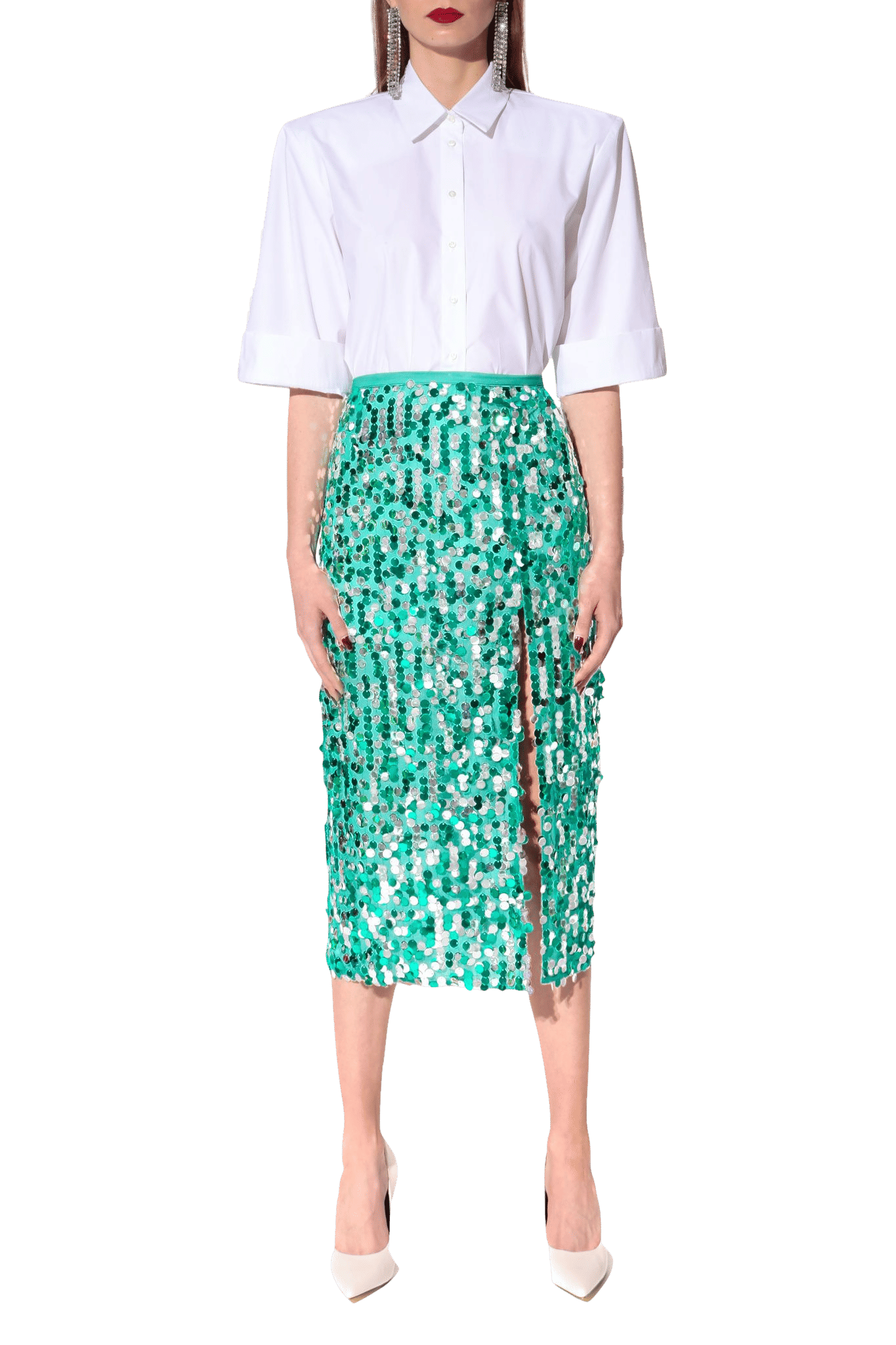 Skirt Layla Spectra Green made by HALEWSKI