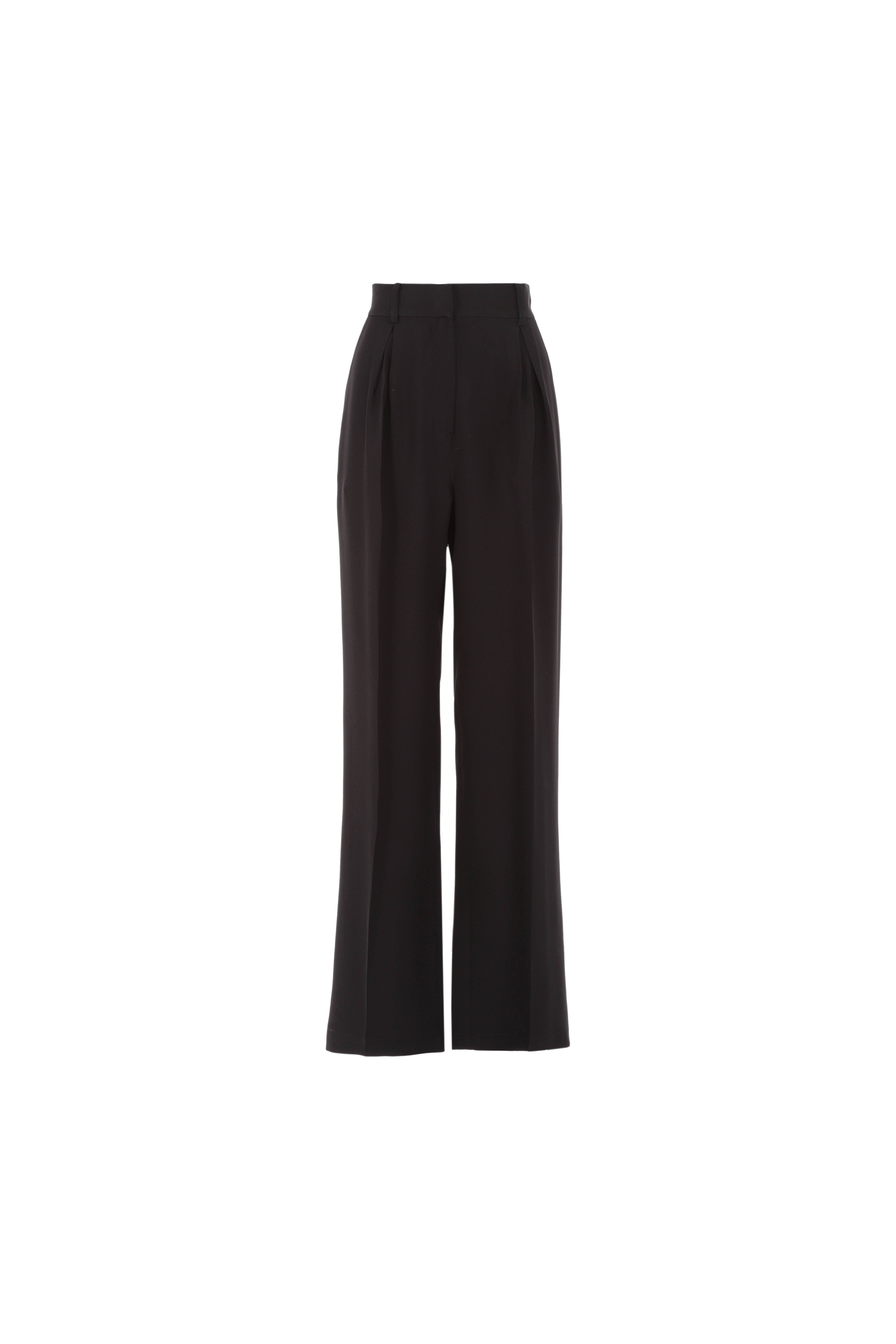 High waisted pants for women - black color - 100% Silk made by MORACÉE