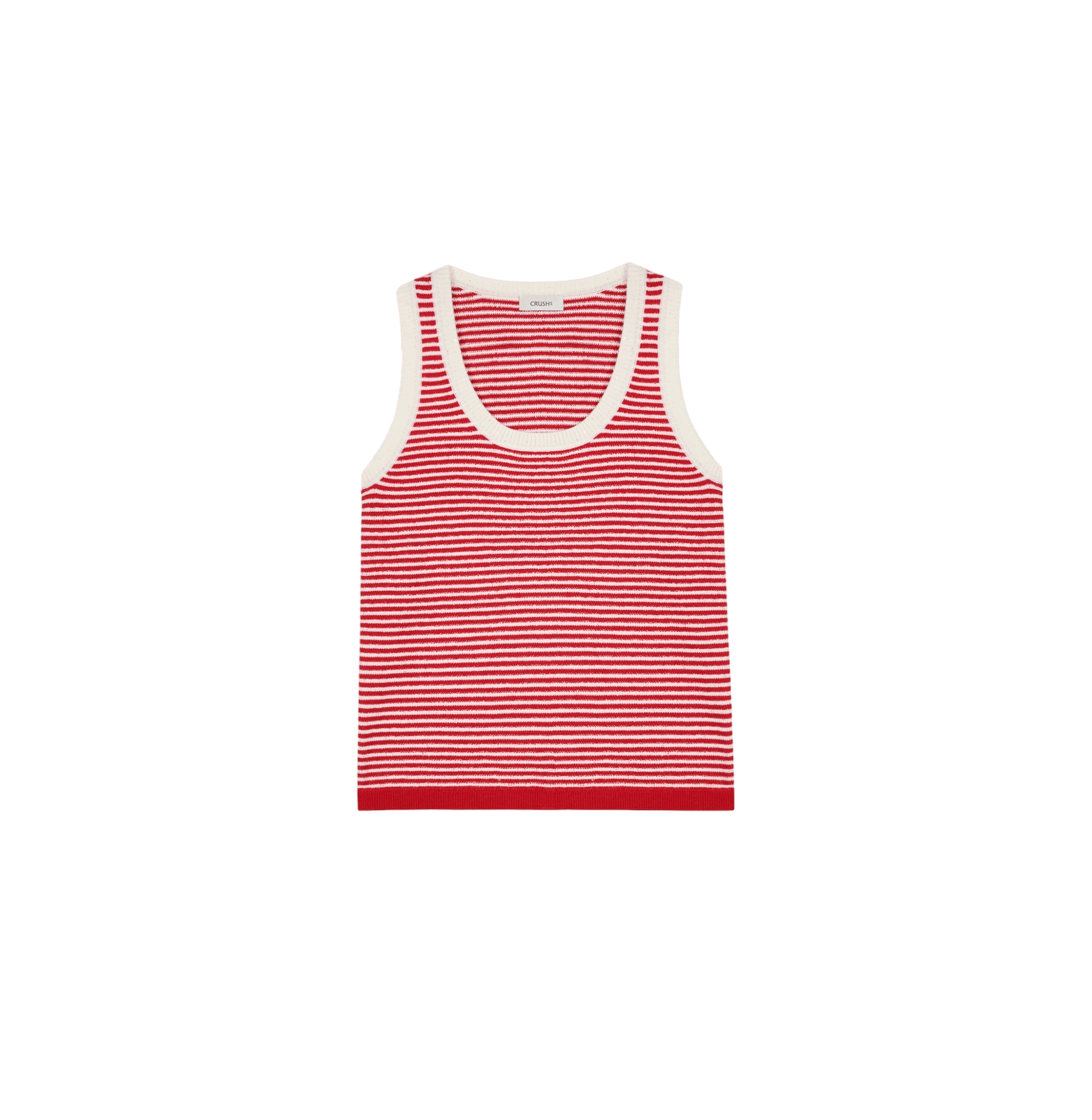 MULTICOLOR STRIPED U-NECK VEST made by CRUSH Collection