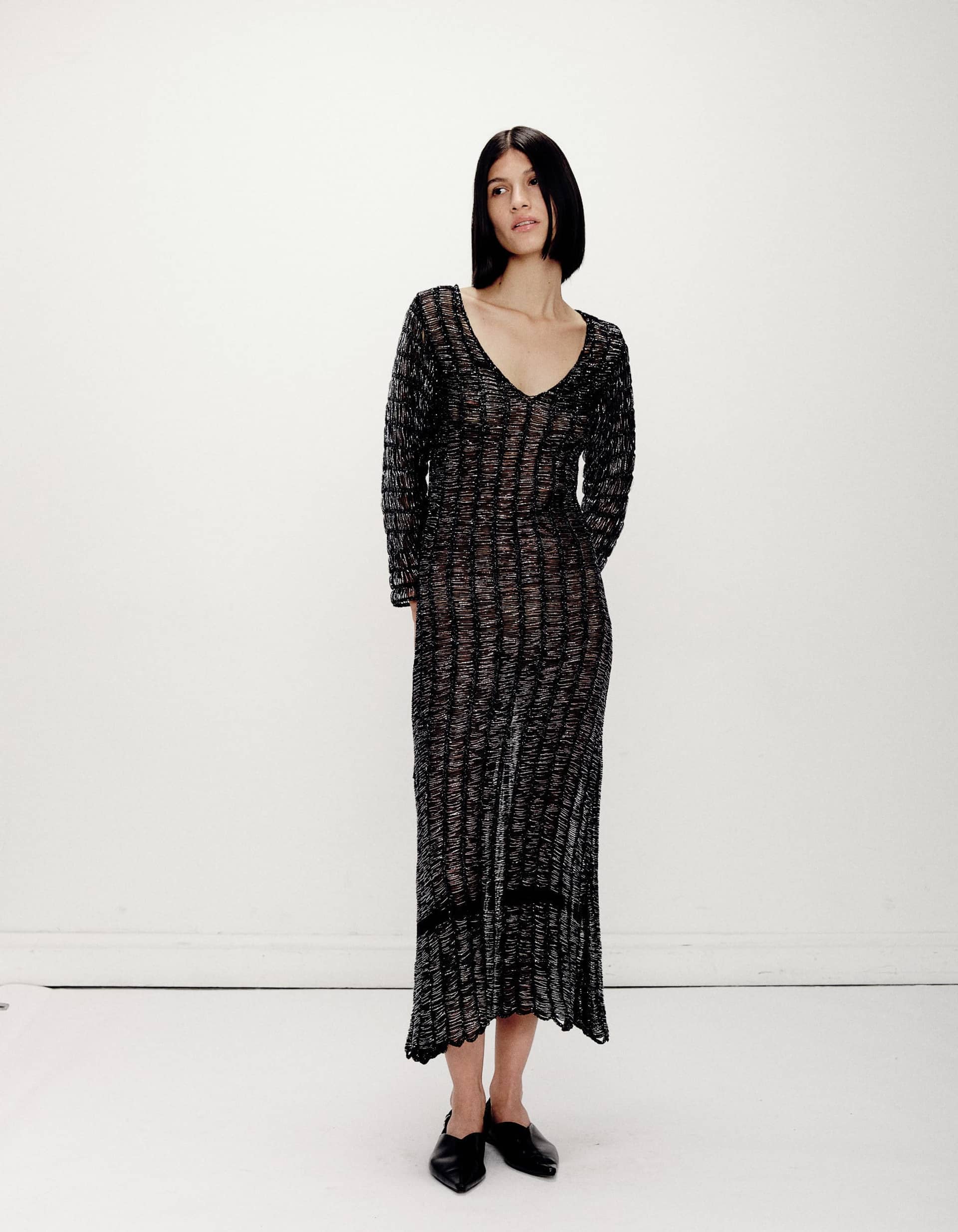 Cao Dress Silver Black made by Peregrina