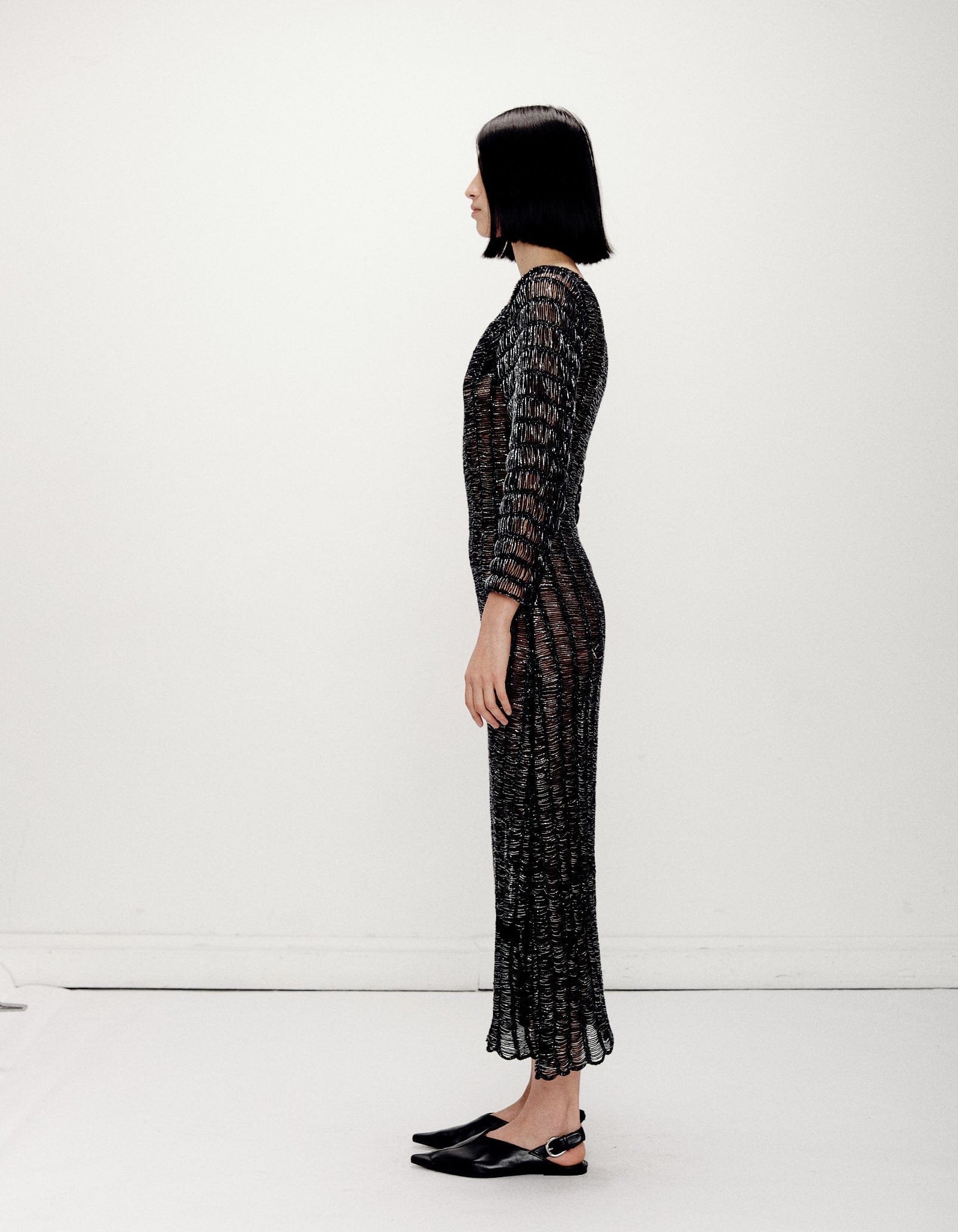 Cao Dress Silver Black made by Peregrina