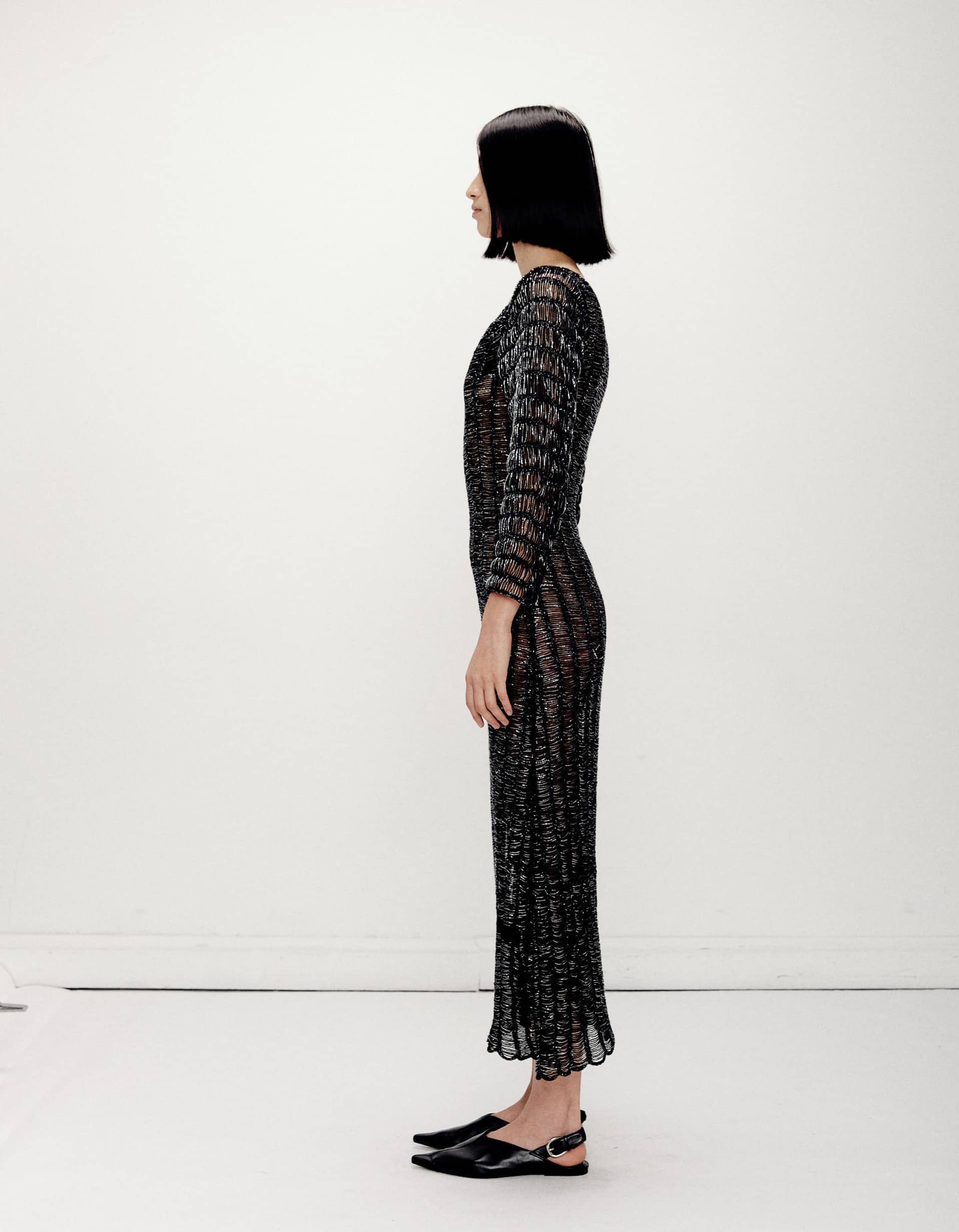 Cao Dress Silver Black made by Peregrina