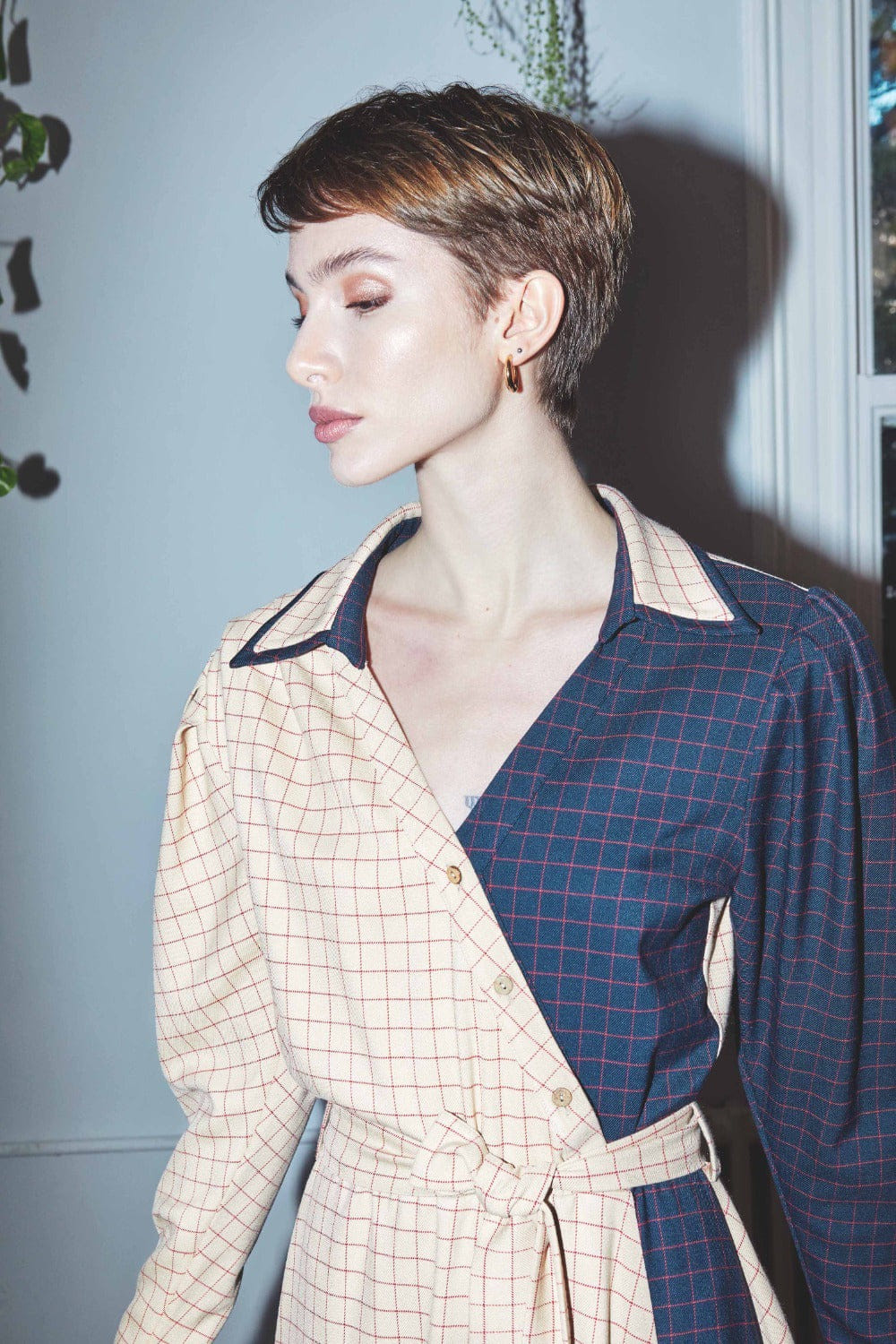 Sava Asymmetric-Hem Midi Dress made by Nazli Ceren