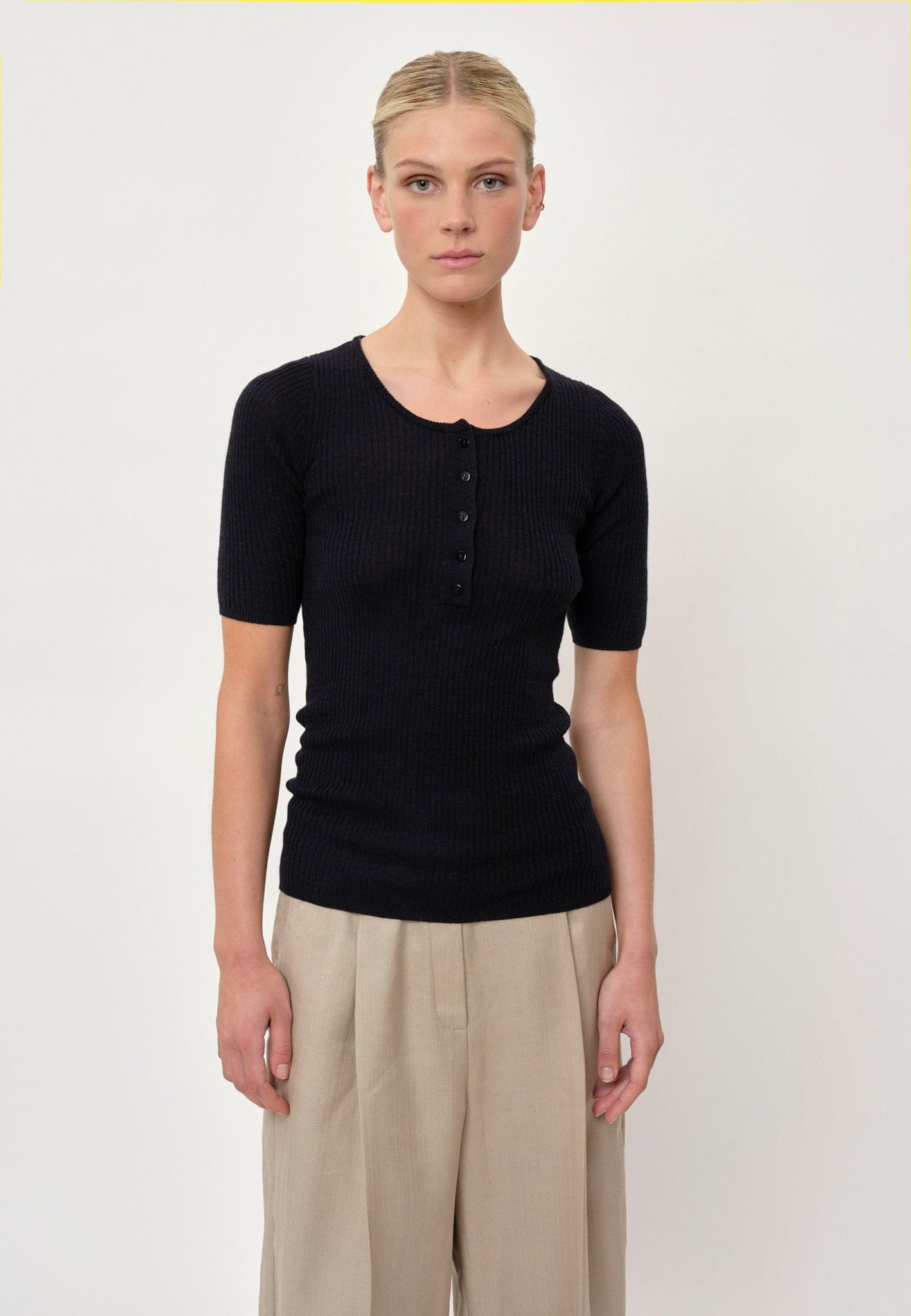 Agnes Knit Blouse - Navy made by HERSKIND