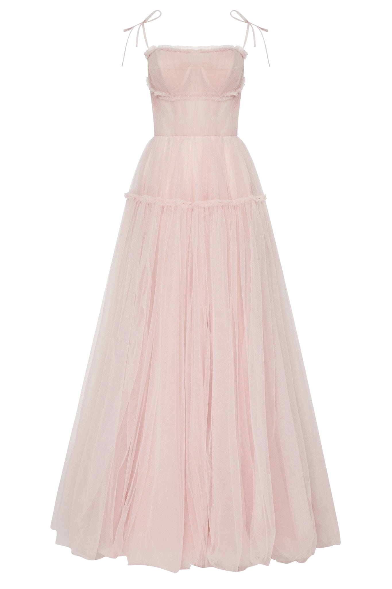 Misty Rose Tie-straps tulle prom dress made by Milla