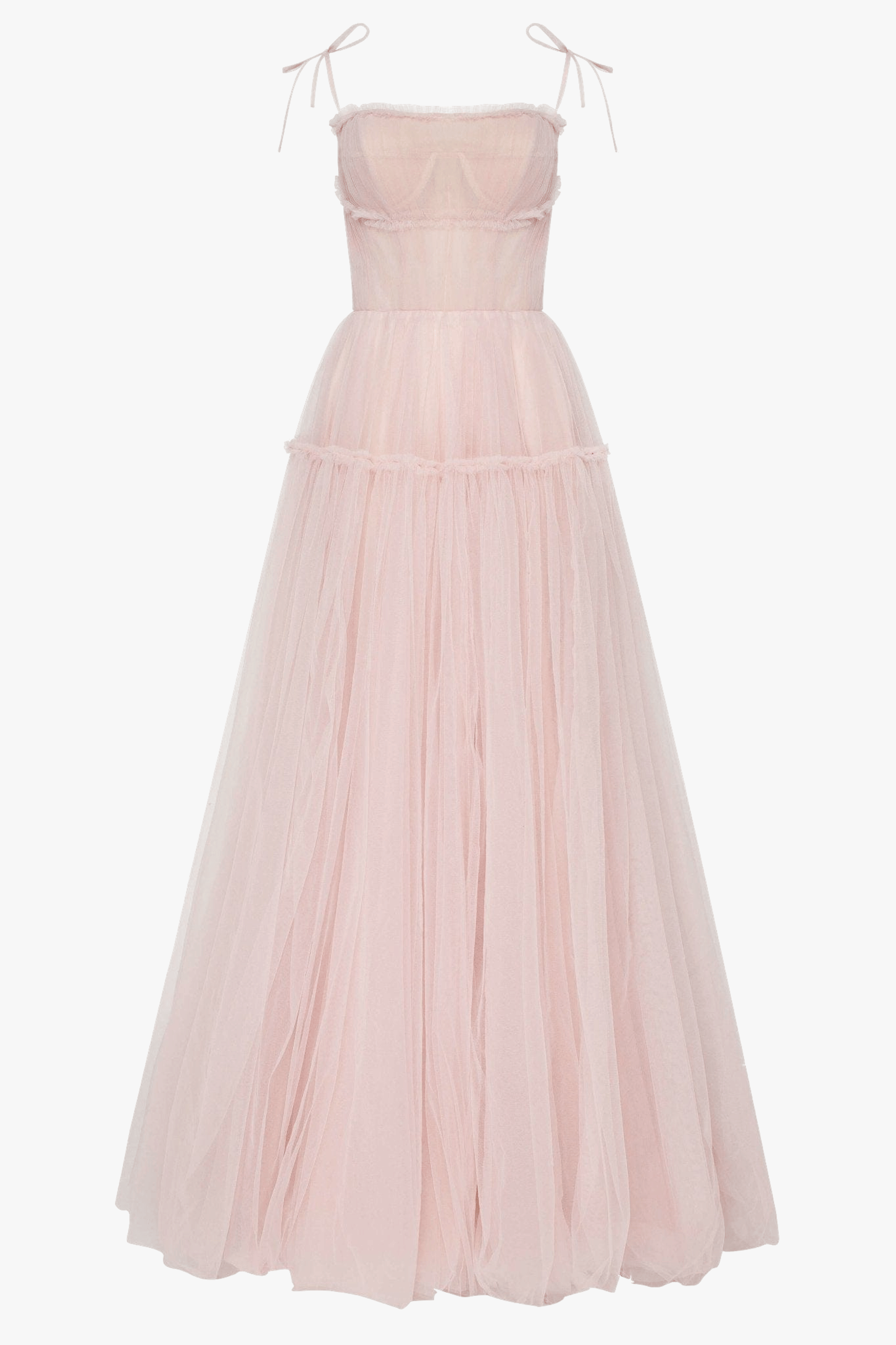 Misty Rose Tie-straps tulle prom dress made by Milla