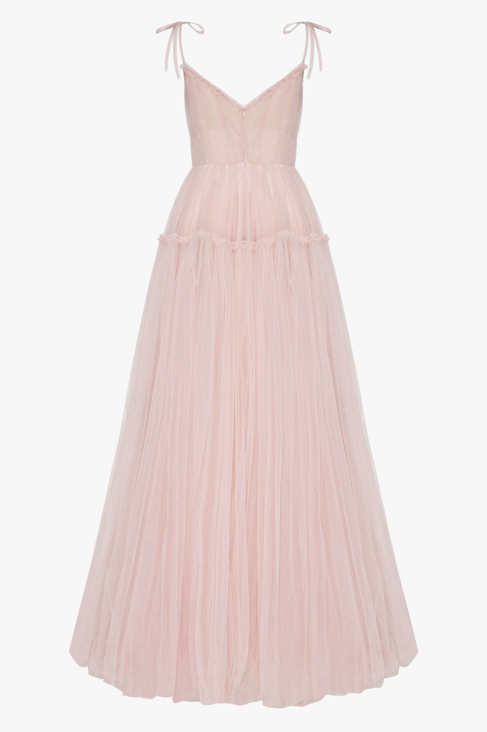 Misty Rose Tie-straps tulle prom dress made by Milla