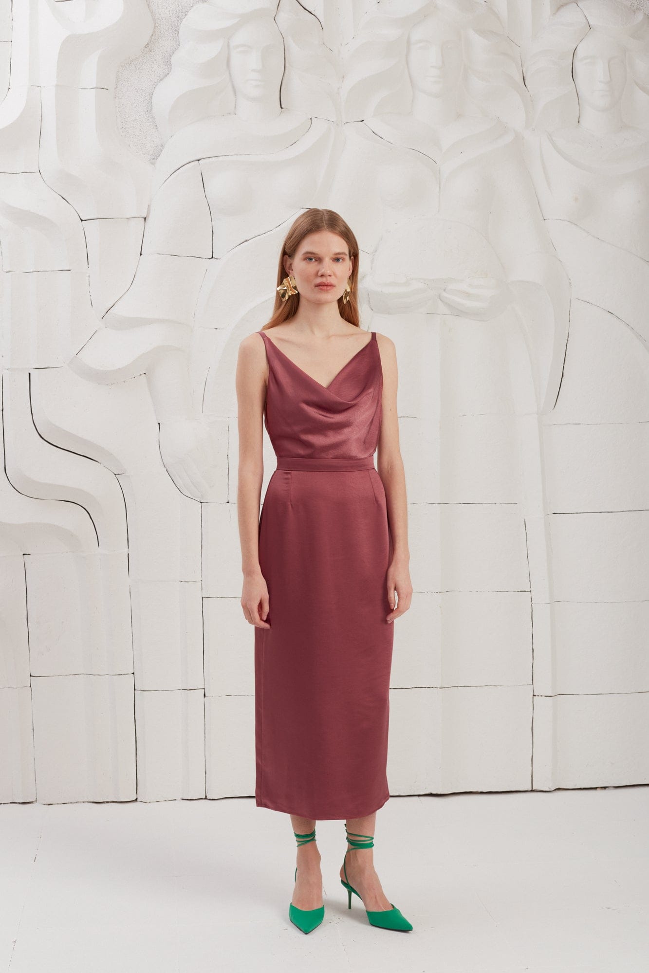 KAMEA brick red backless cocktail dress made by UNDRESS