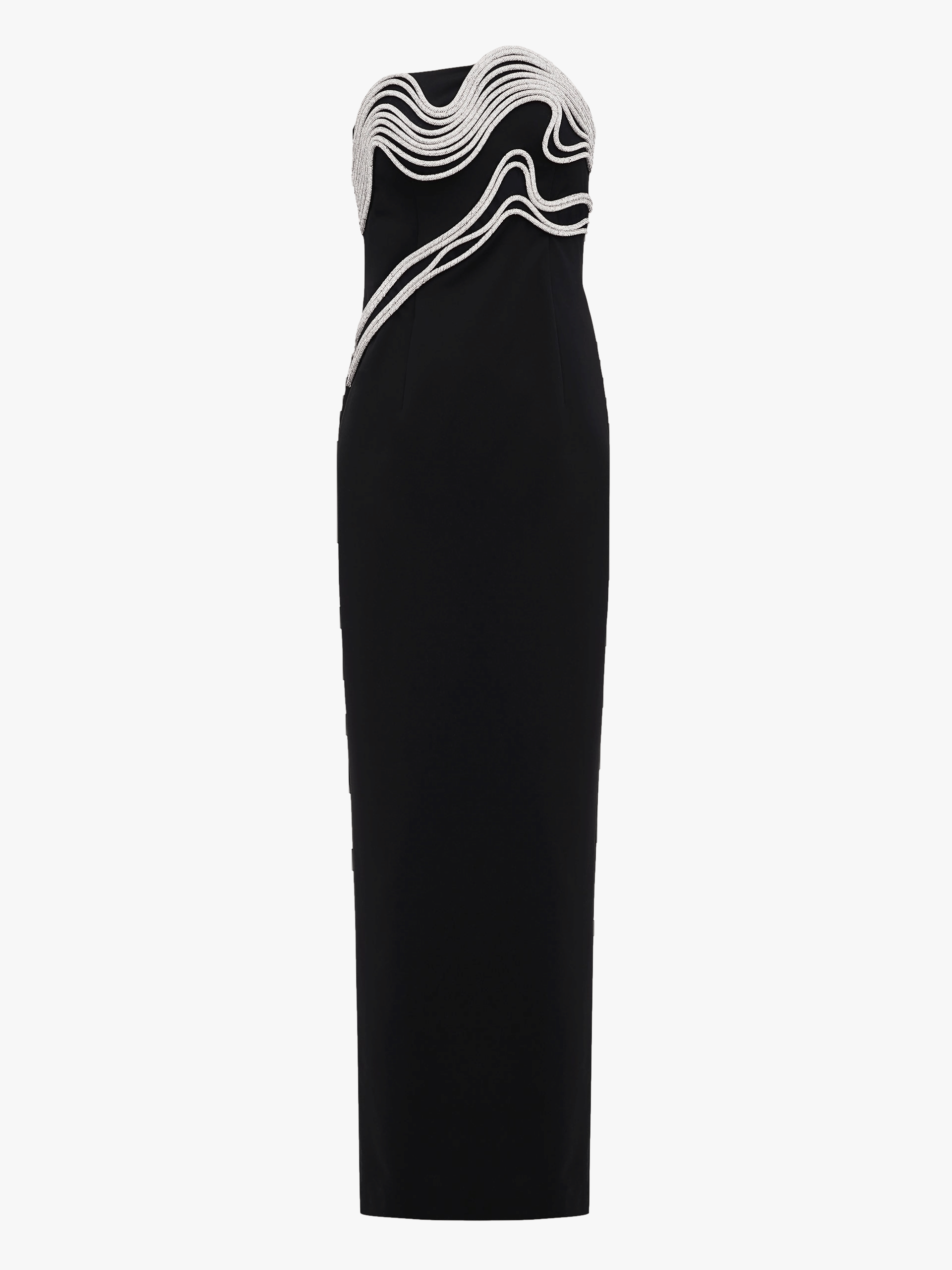 Crystal Embellished Maxi Dress in Black made by NDS The Label