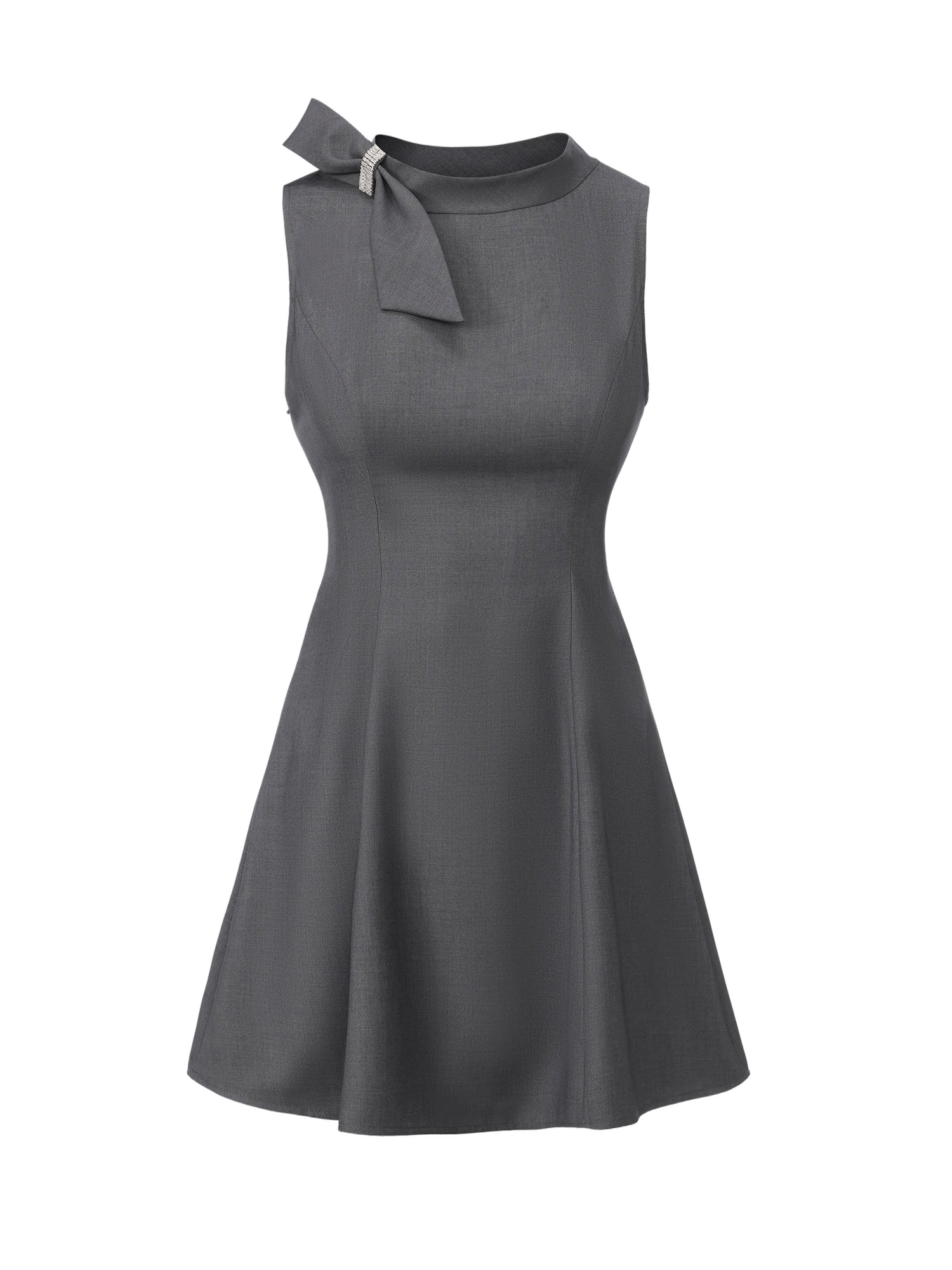 Lenora Bow Grey Mini Dress made by Nana Jacqueline