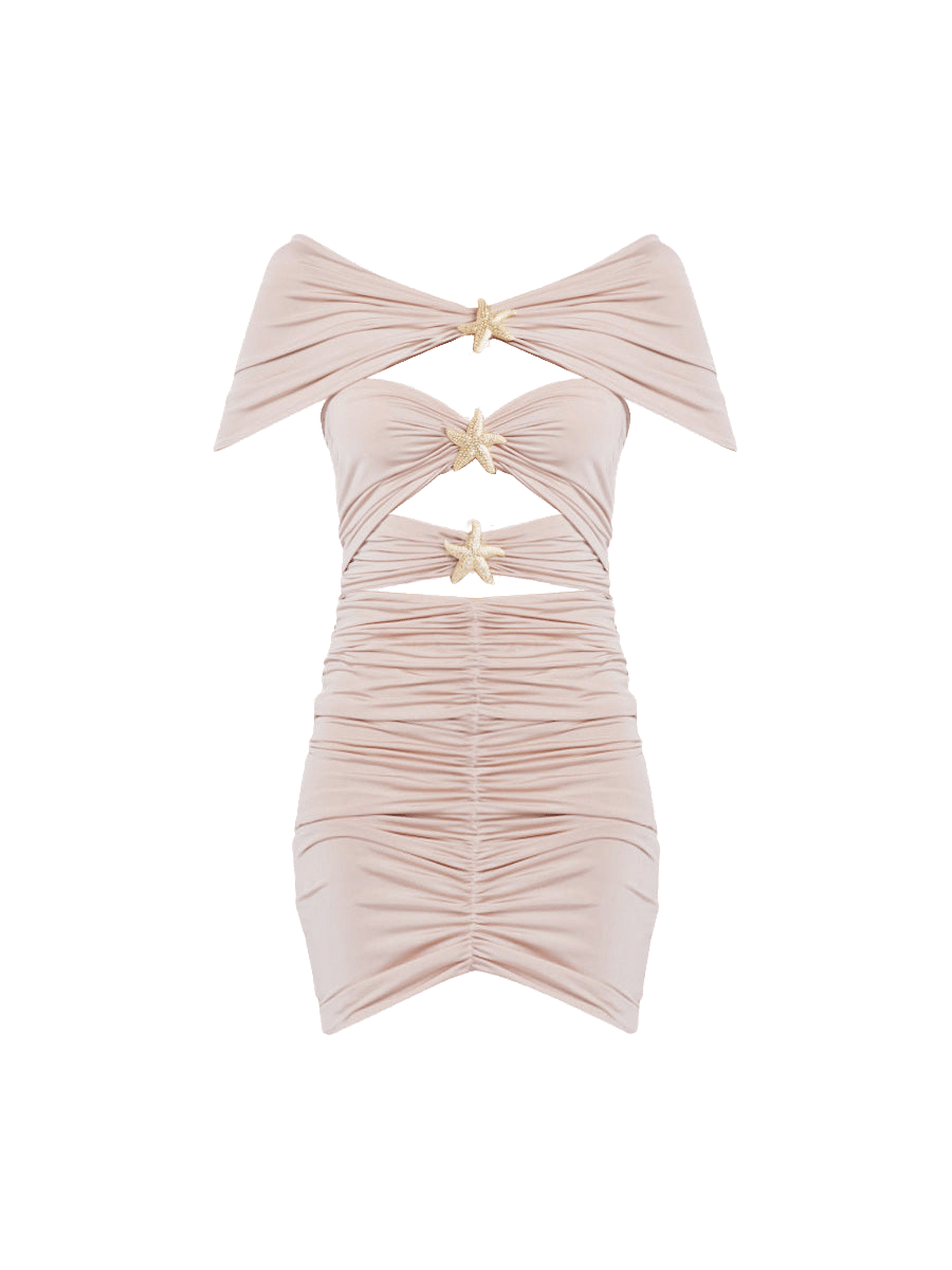 Madison Mini Dress - Dark Beige made by Gigii's