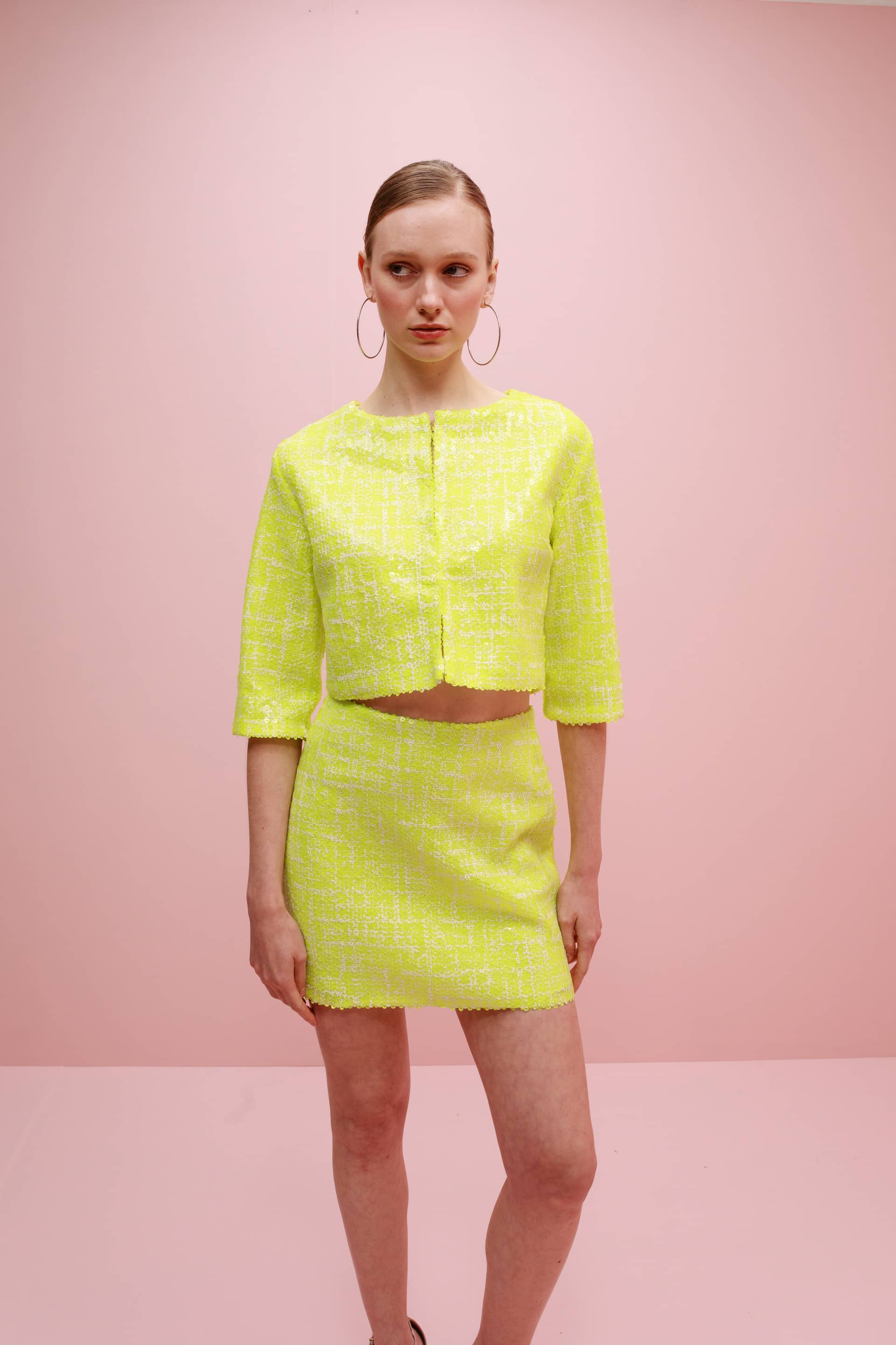 Lecca Cropped Sequin Jacket made by Francesca Miranda