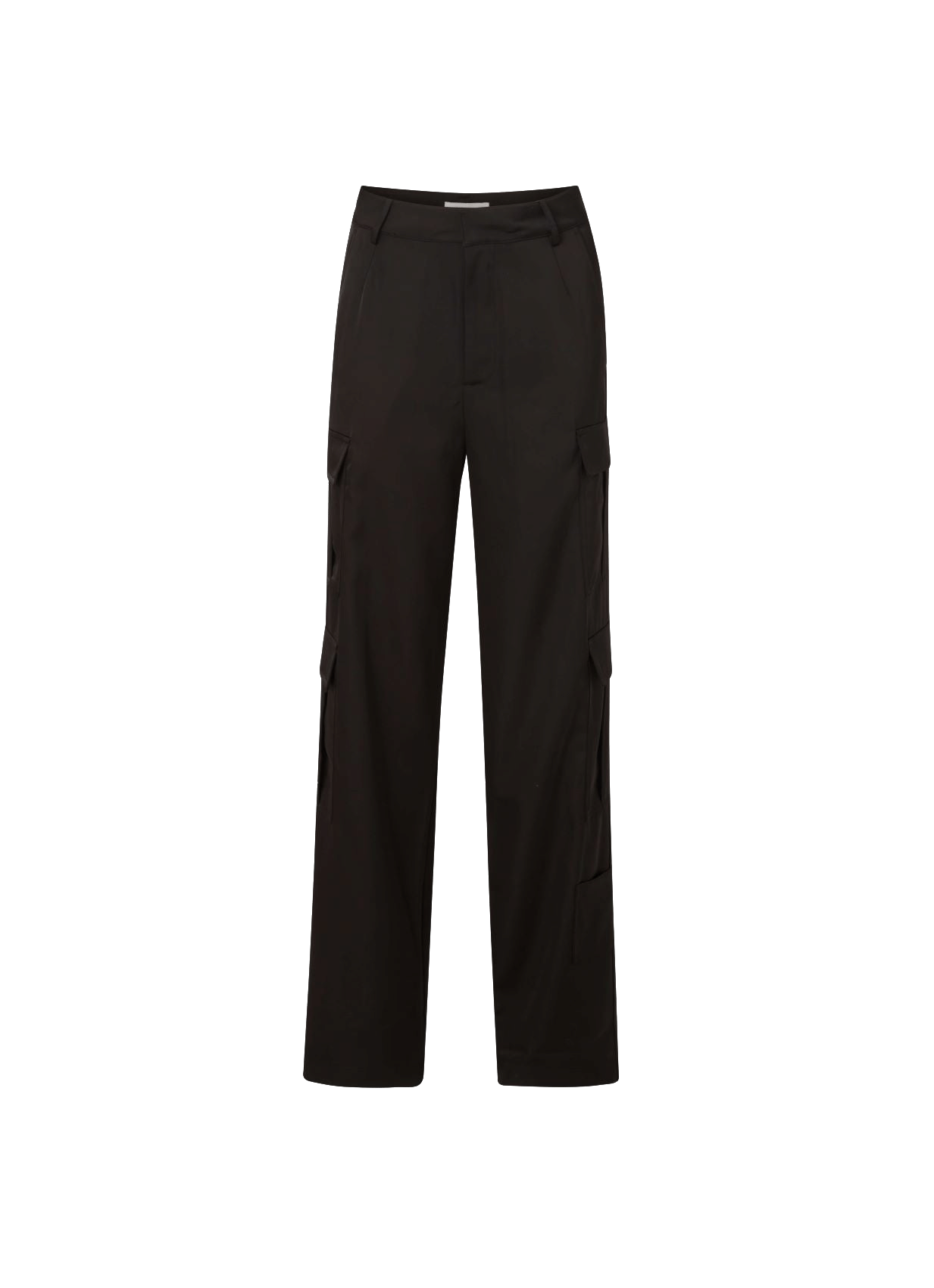 Satin Cargo Pants Black made by CLOEYS