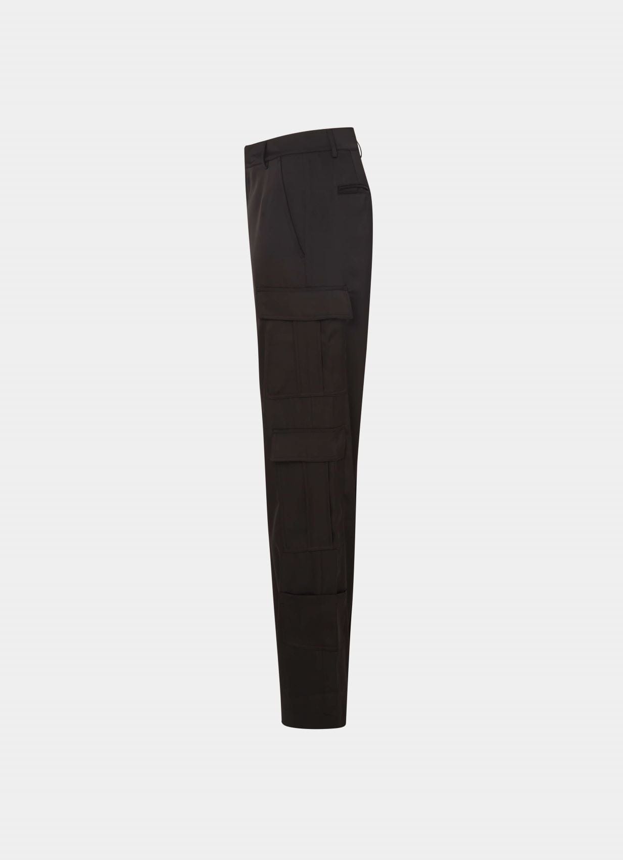 Satin Cargo Pants Black made by CLOEYS