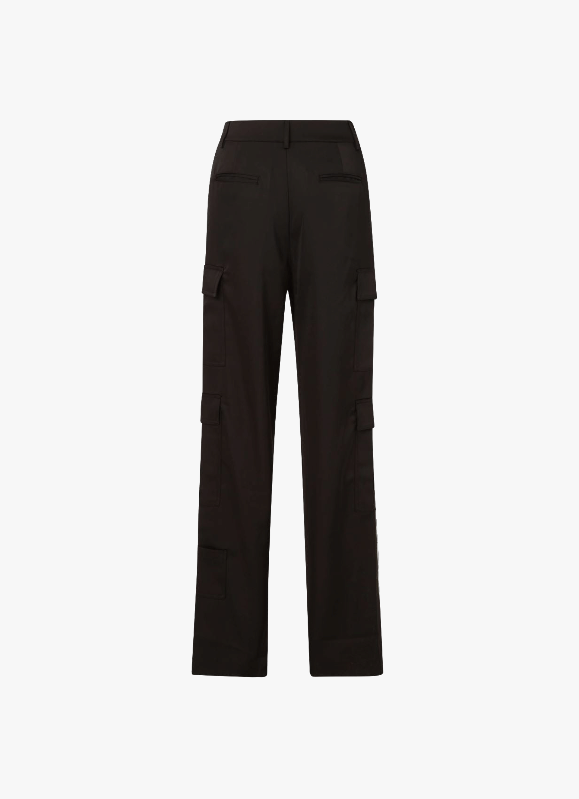 Satin Cargo Pants Black made by CLOEYS