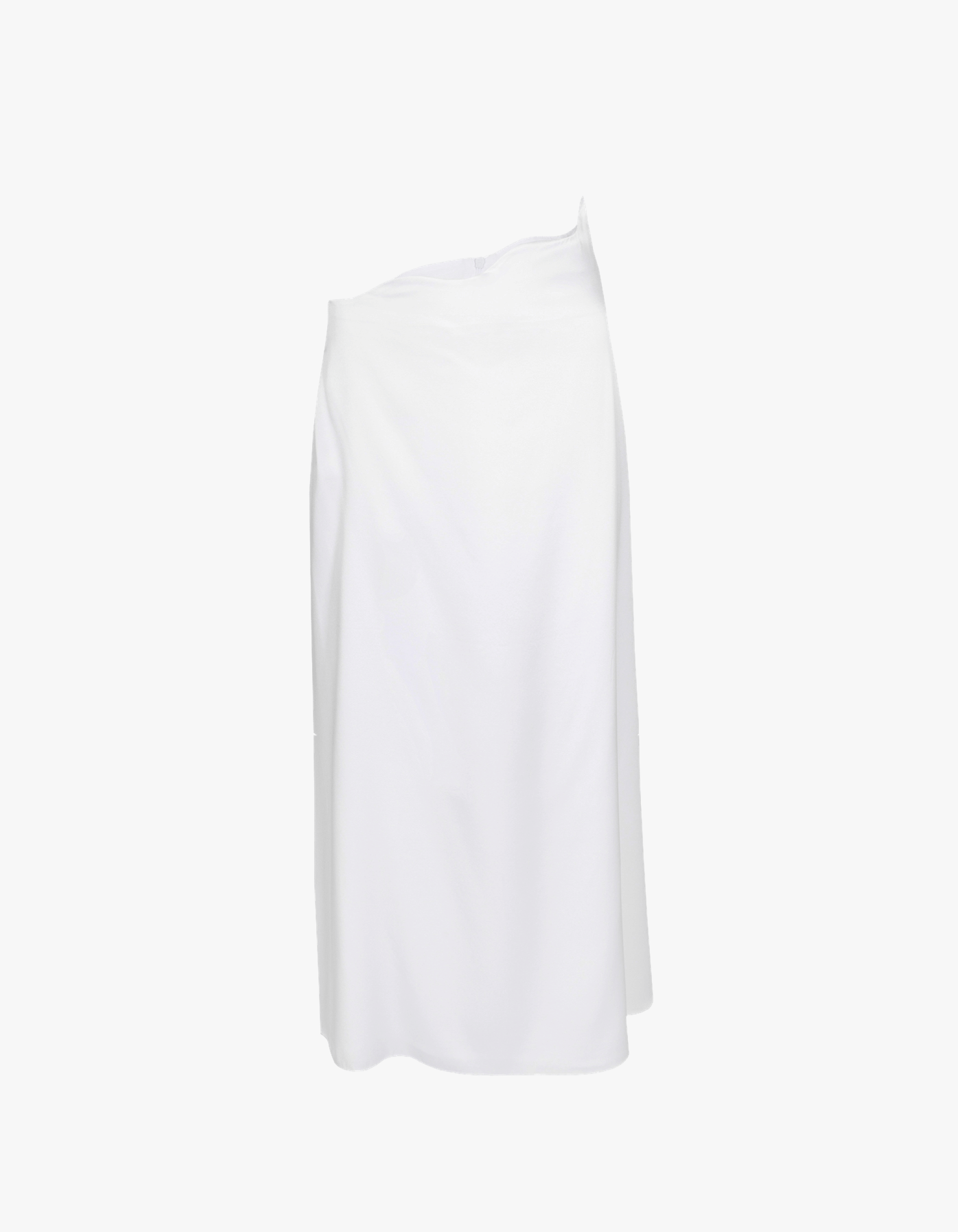 RHEA Silk Skirt in White made by MAET
