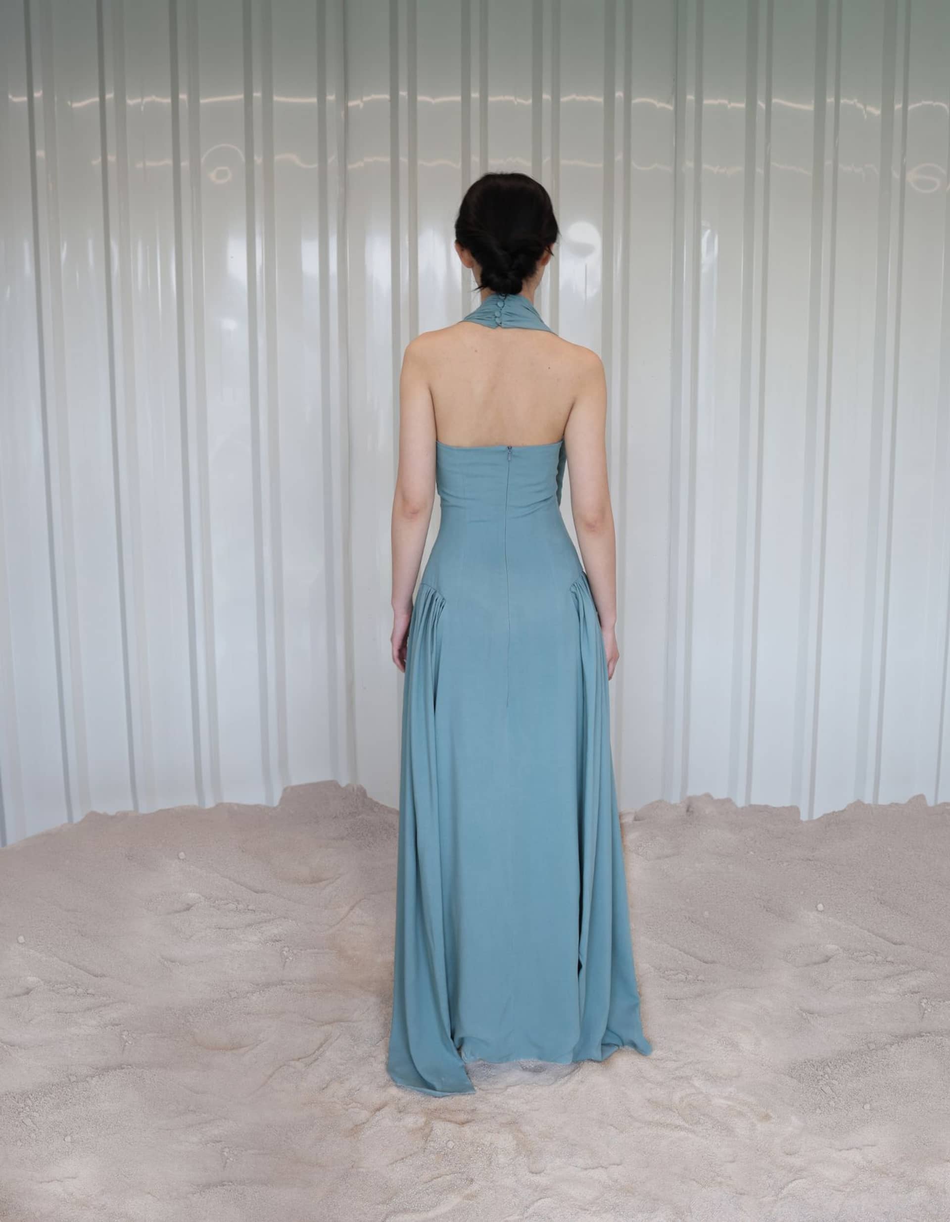 GORANXIA Blue Maxi Dress made by MAET