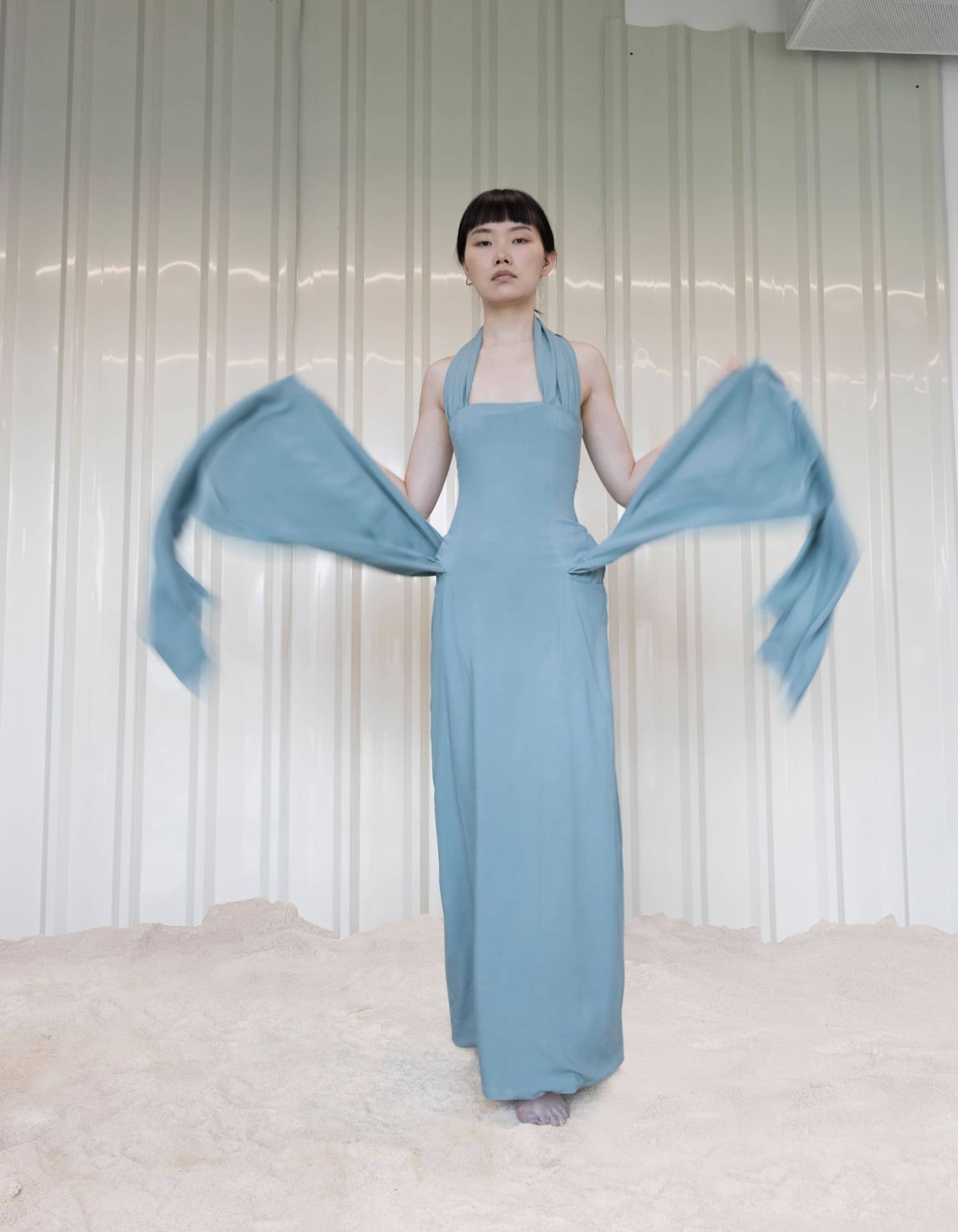 GORANXIA Blue Maxi Dress made by MAET