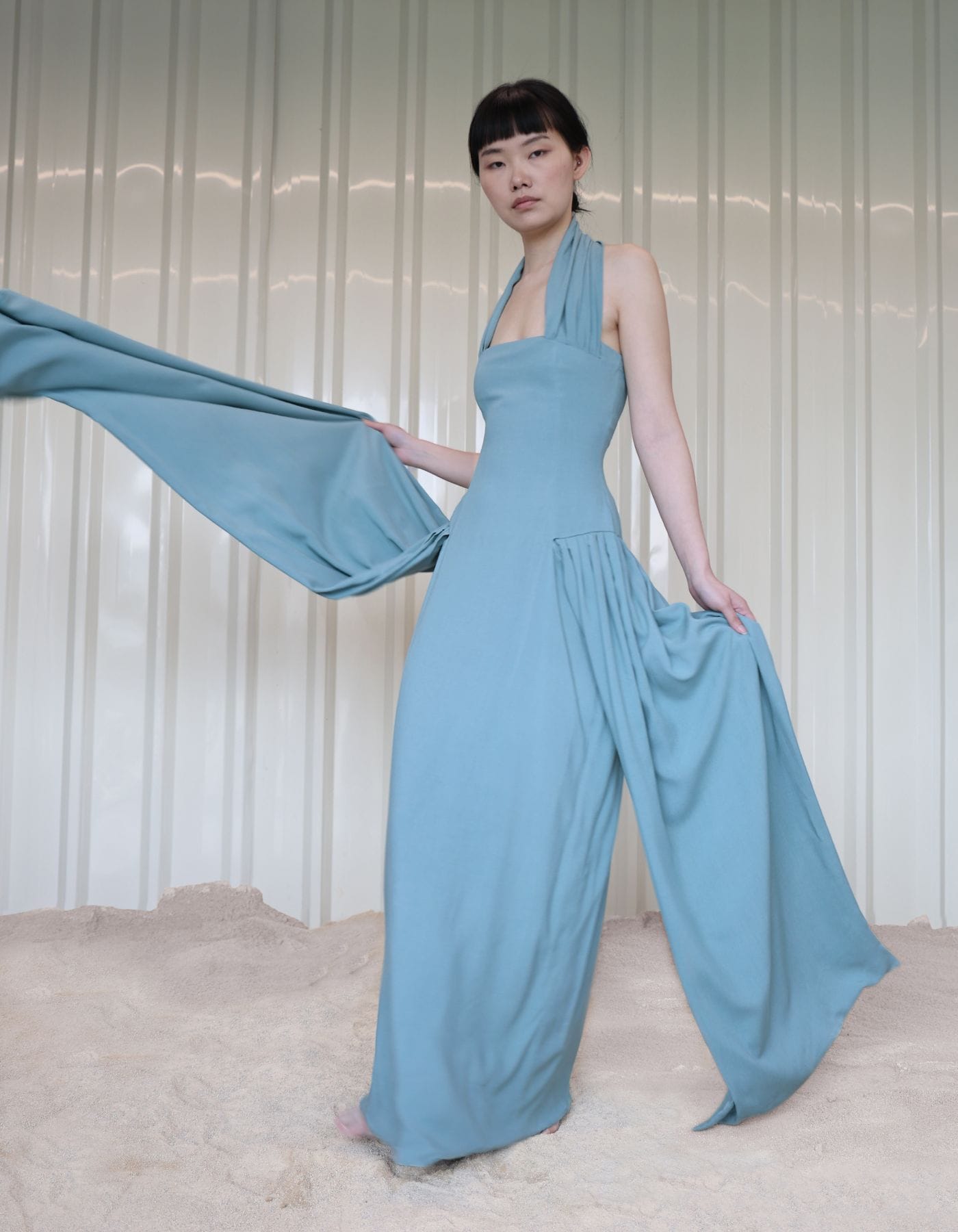 GORANXIA Blue Maxi Dress made by MAET