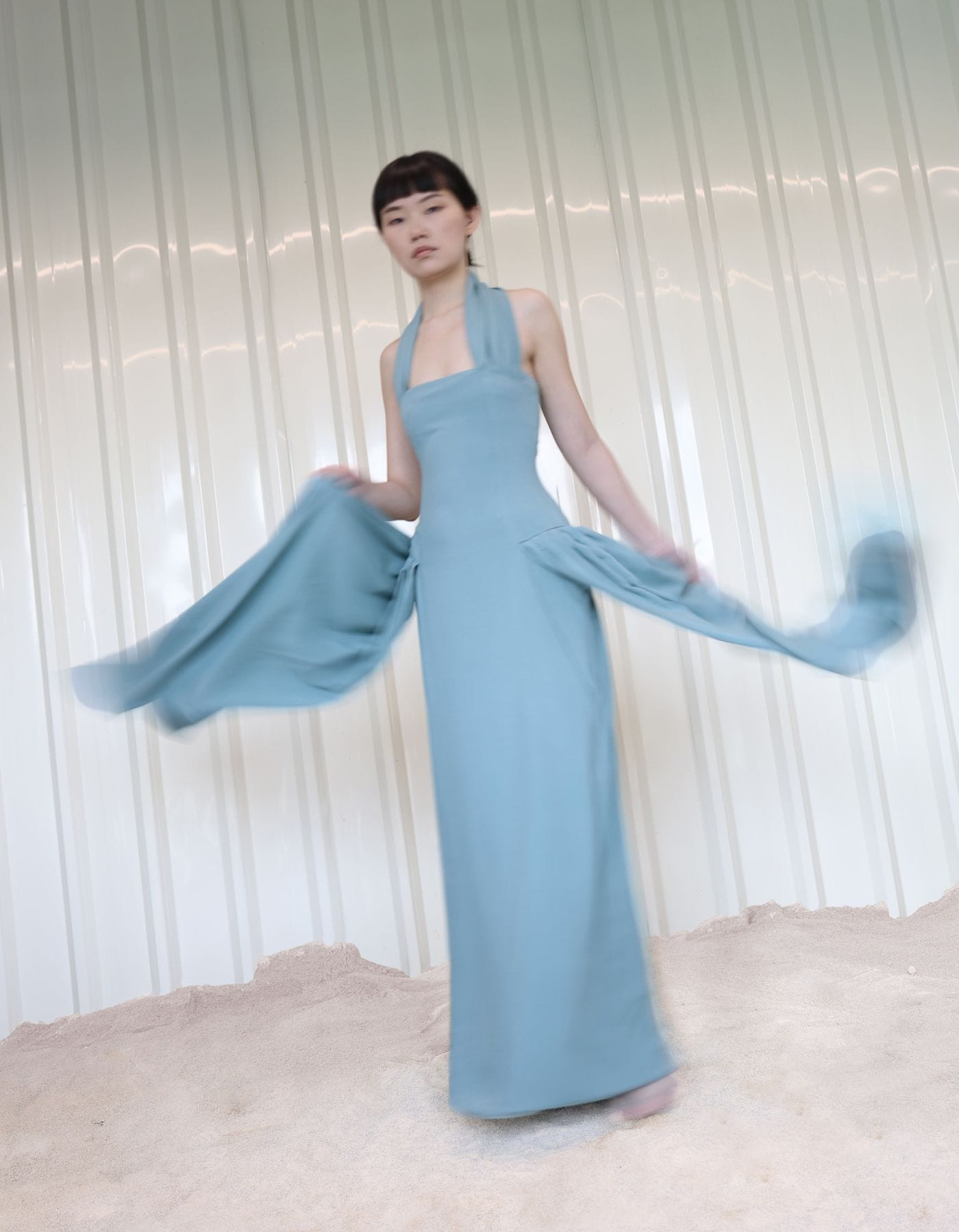 GORANXIA Blue Maxi Dress made by MAET