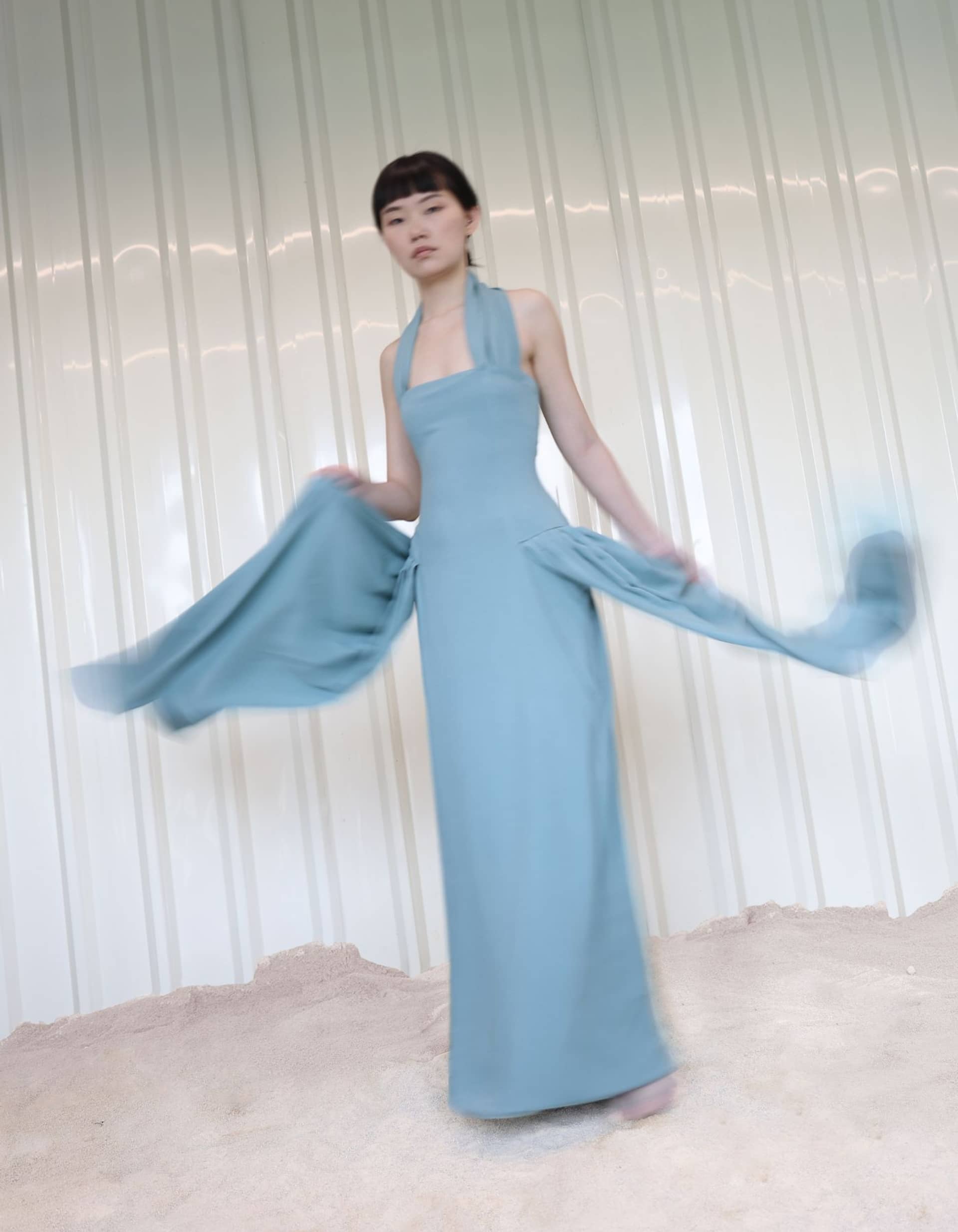 GORANXIA Blue Maxi Dress made by MAET