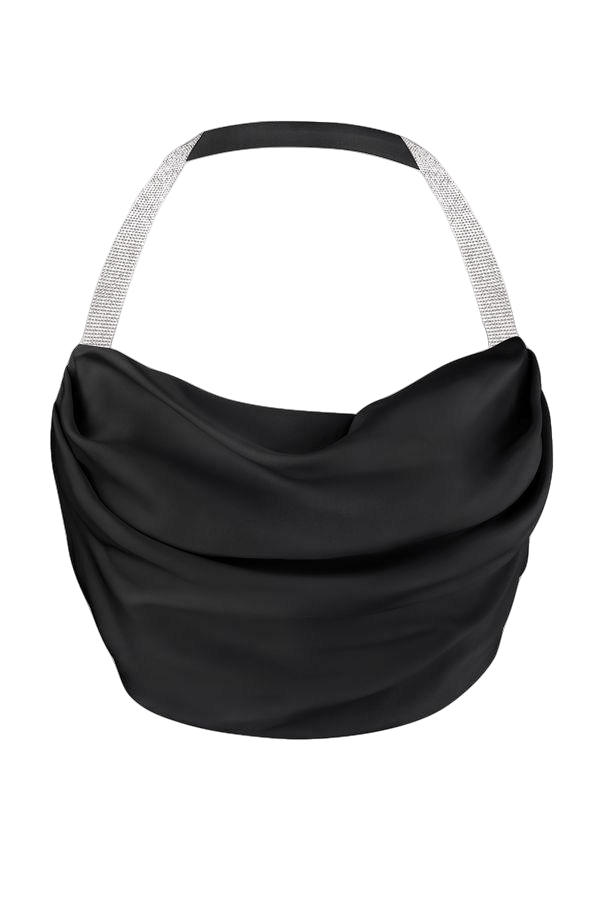 Silk top with Crystal ribbons made by NUÉ