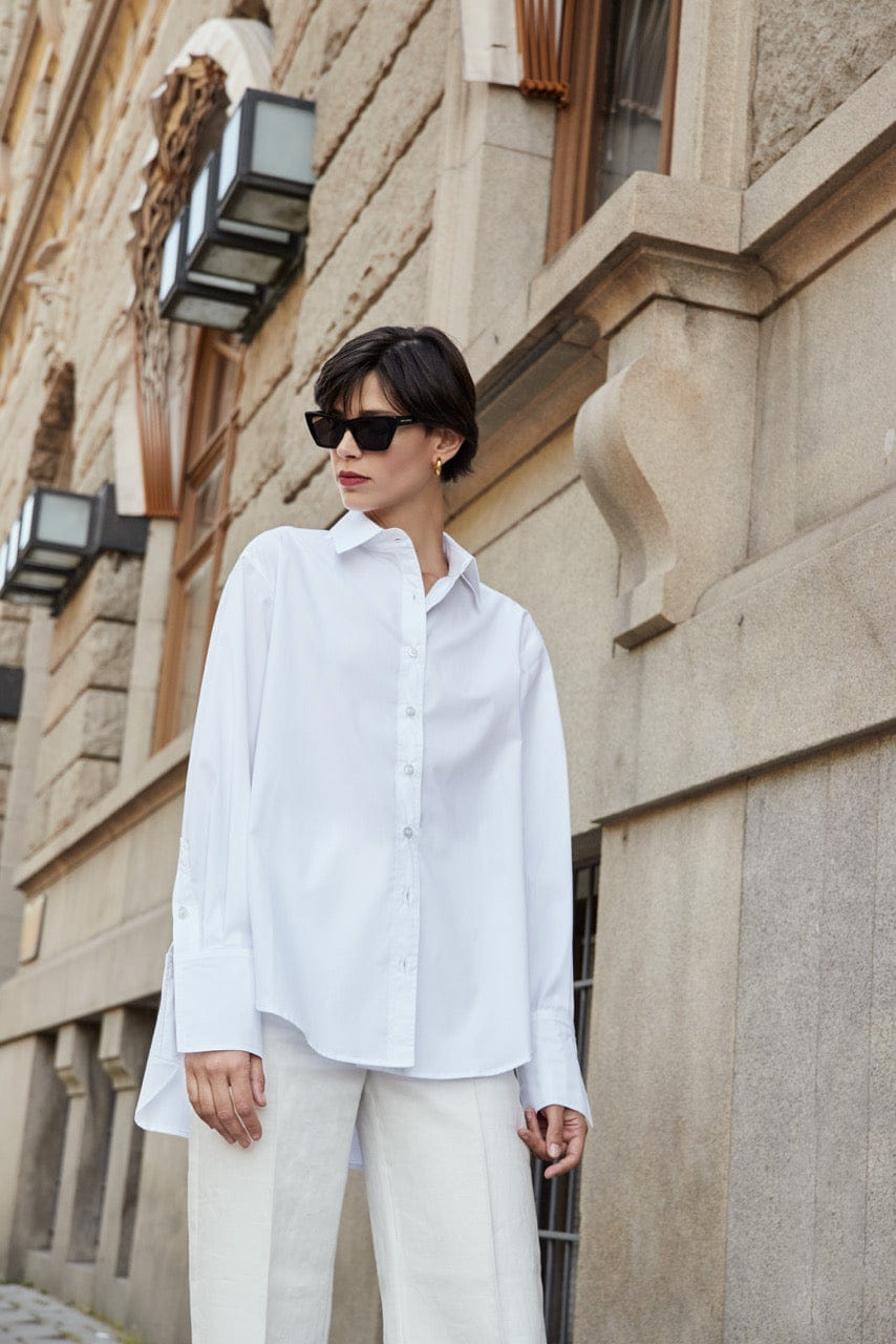 Oversized Cotton Shirt With Button Detailing made by Vesna W
