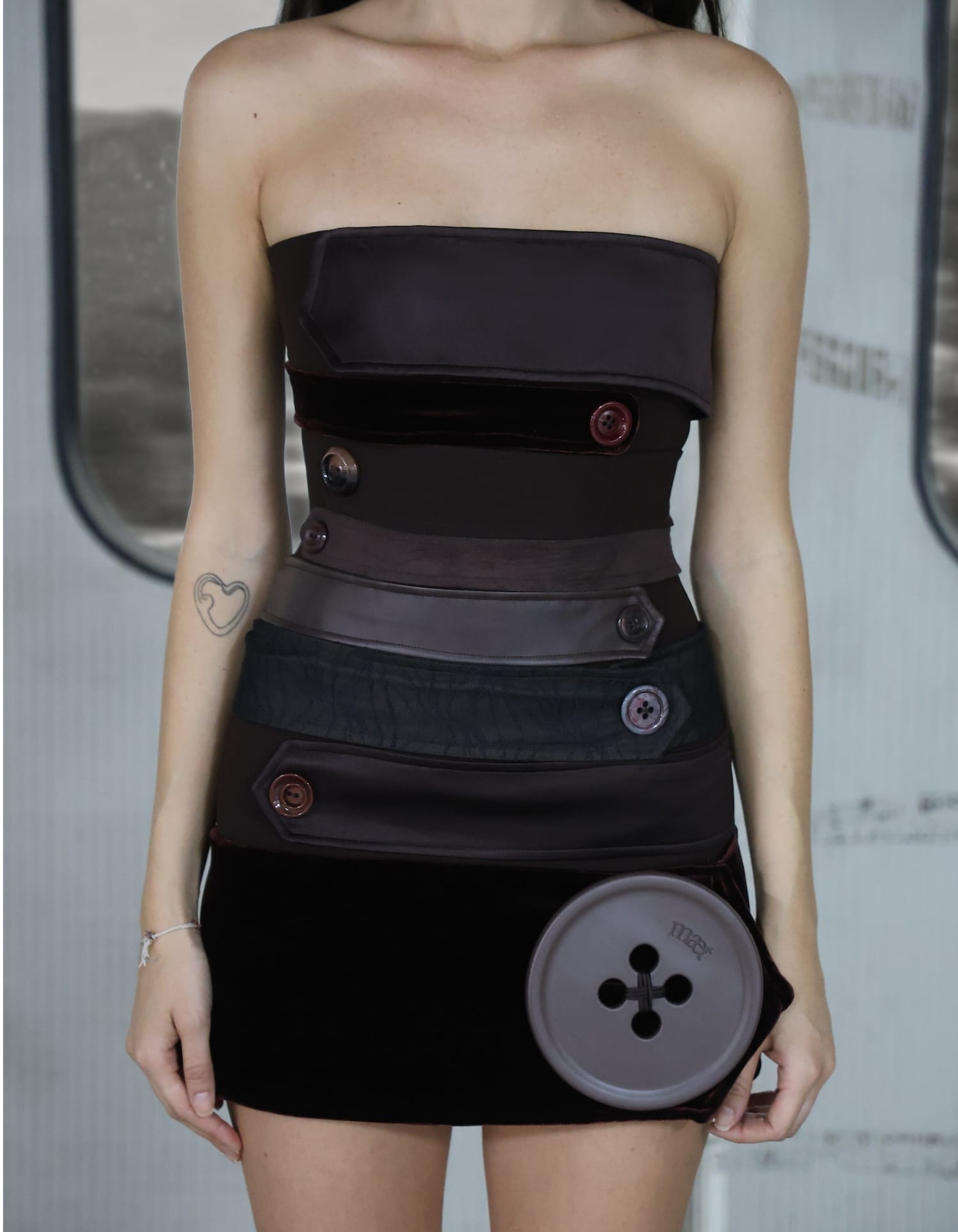 ANDRA Buttons Mini Dress made by MAET