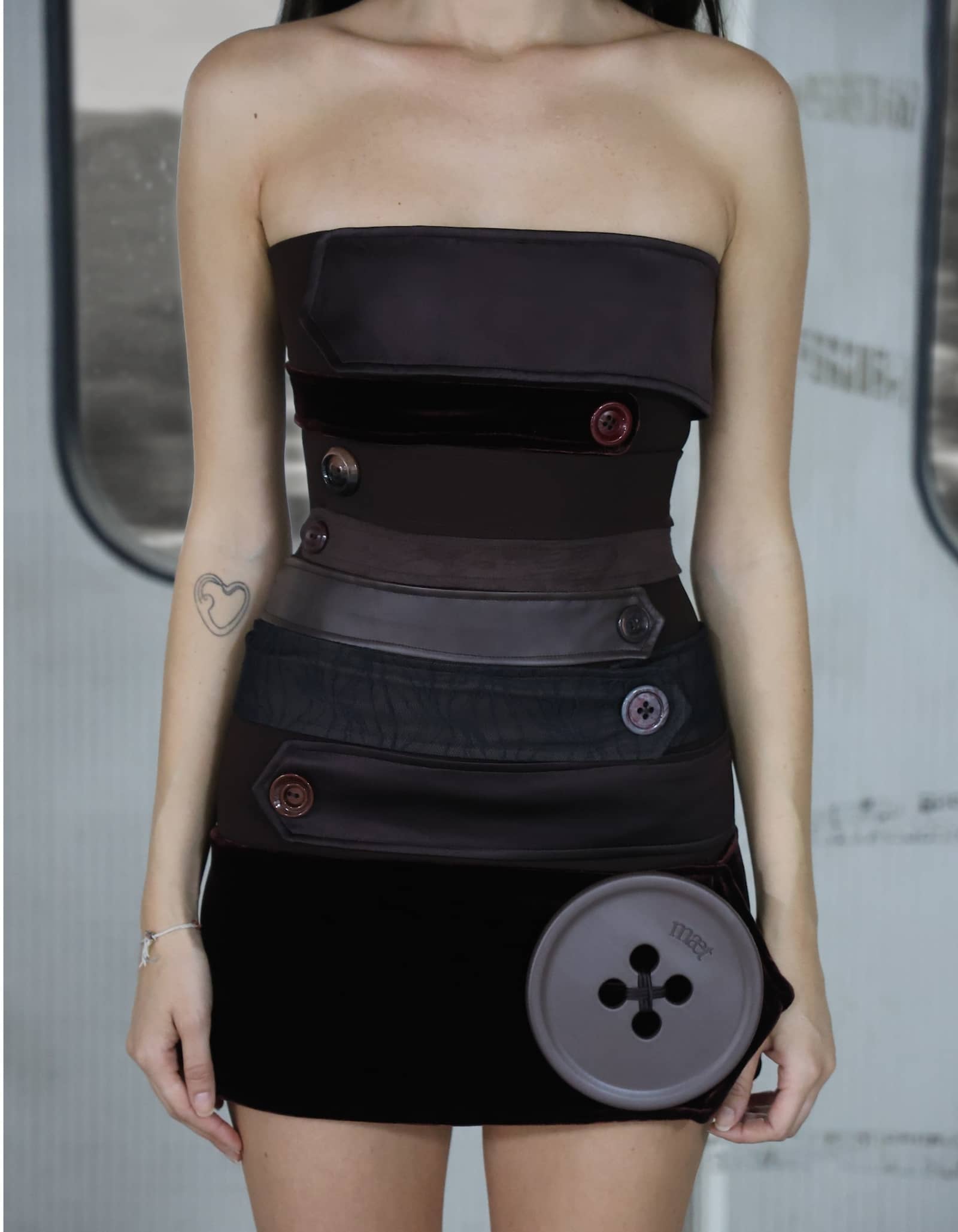 ANDRA Buttons Mini Dress made by MAET